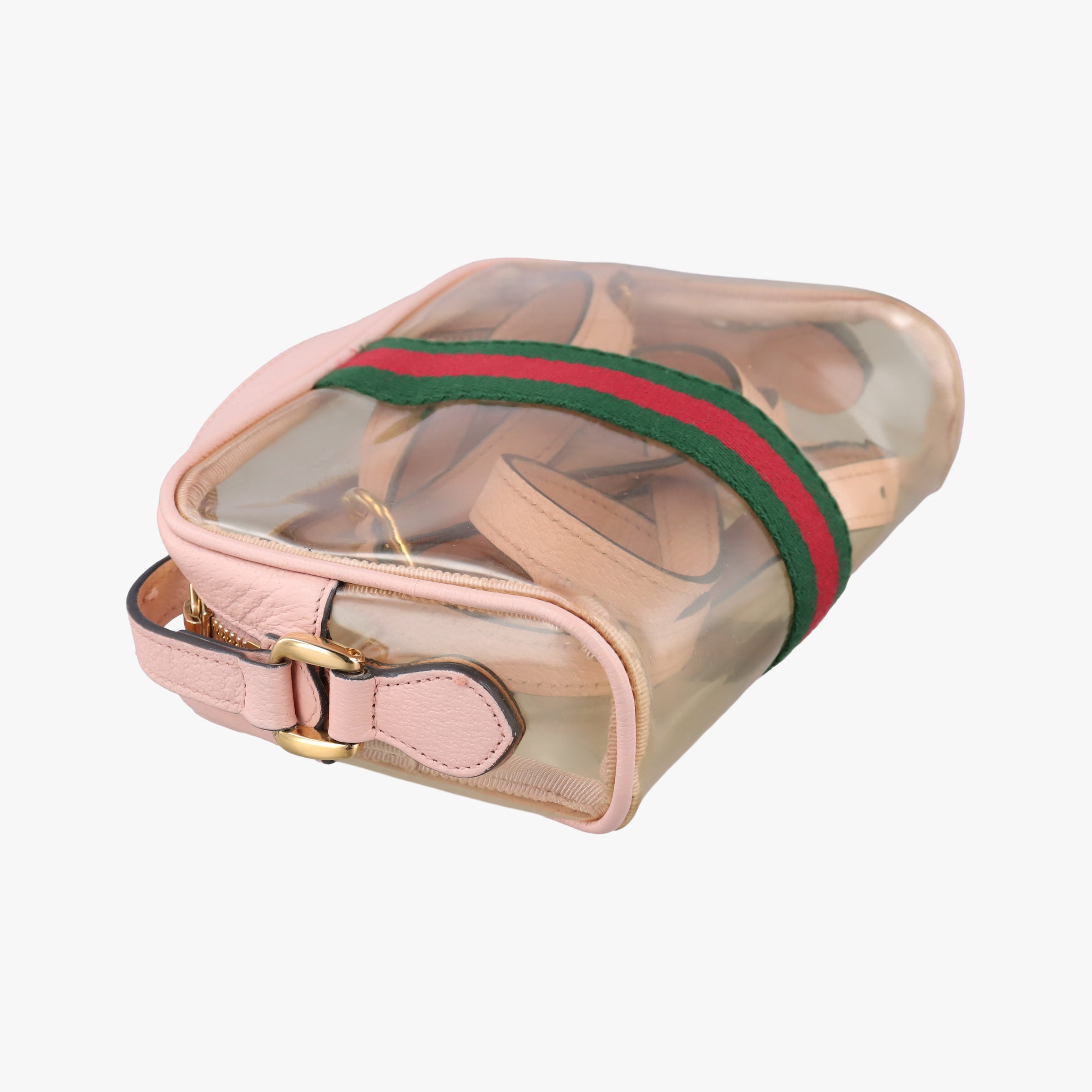 Pre-owned Gucci OPHIDIA Pink×Transparent PVC coated canvas 517350 shoulderbag | stylenewstar
