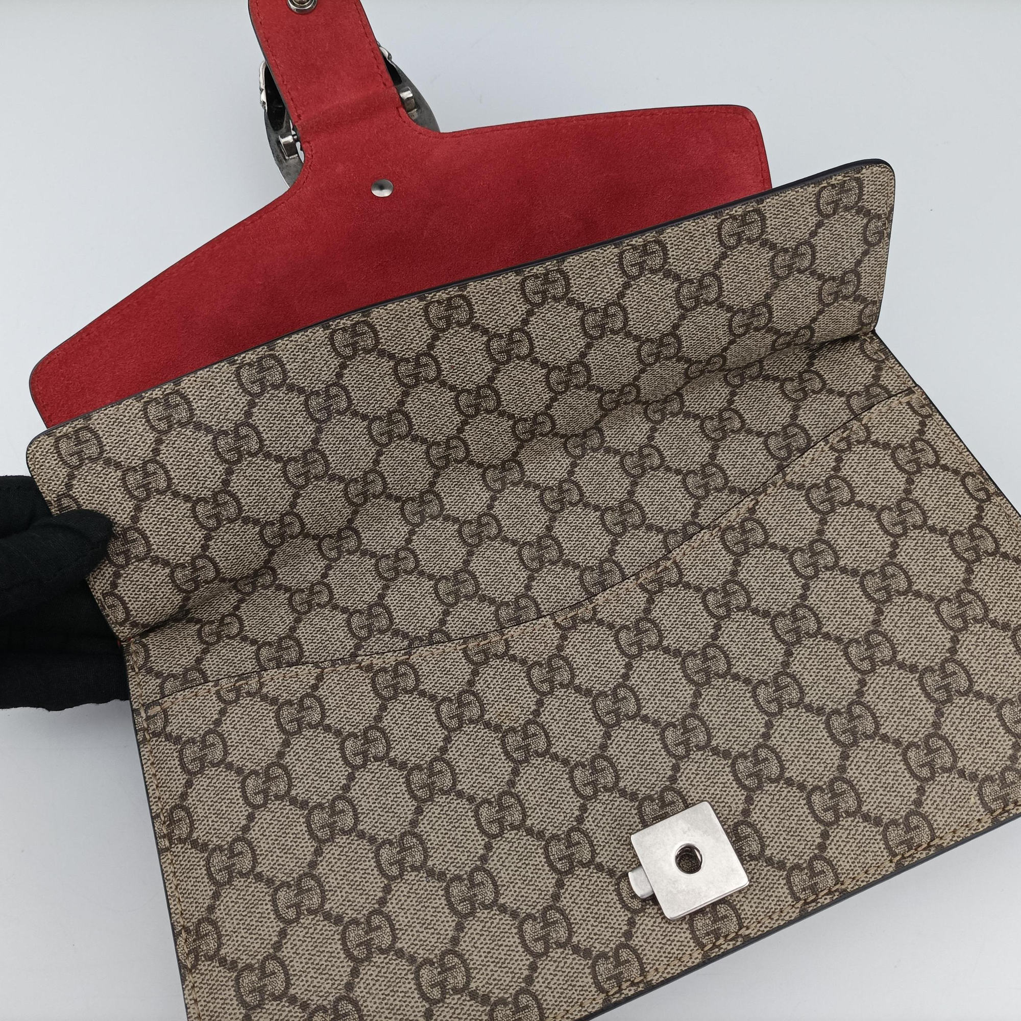 Pre-owned Gucci Dionysus beige×red PVC coated canvas×suede 400249 shoulderbag | stylenewstar