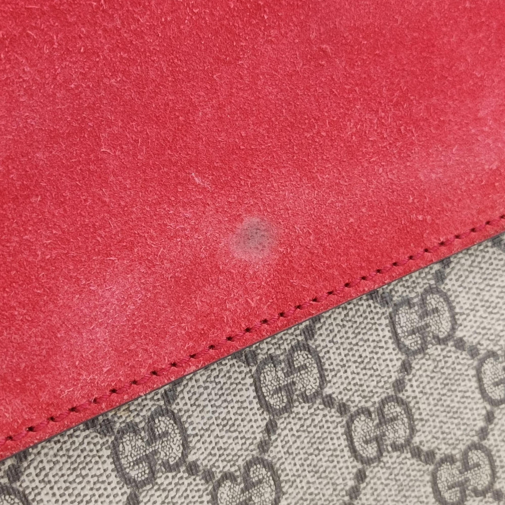 Pre-owned Gucci Dionysus beige×red PVC coated canvas×suede 400249 shoulderbag | stylenewstar