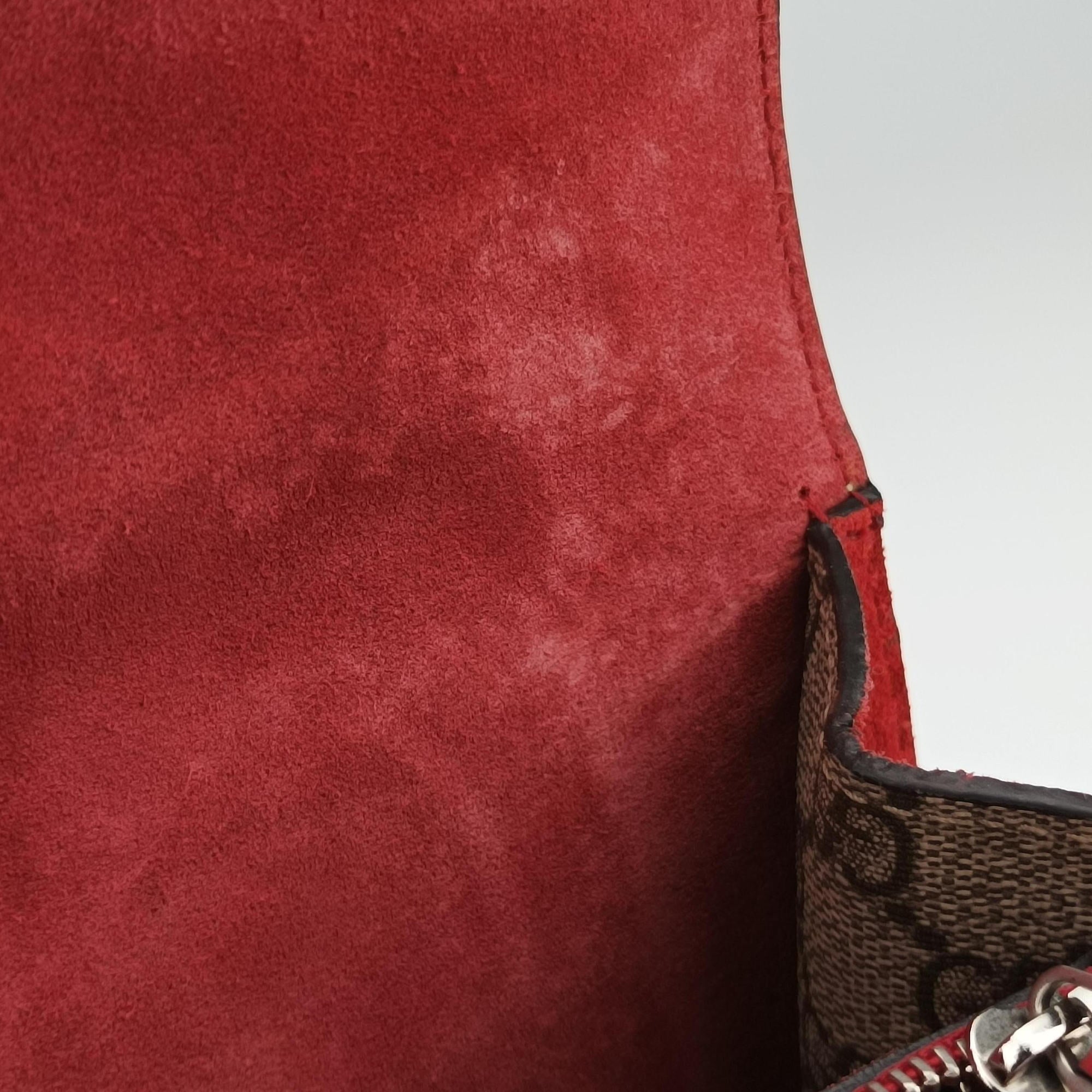 Pre-owned Gucci Dionysus beige×red PVC coated canvas×suede 400249 shoulderbag | stylenewstar