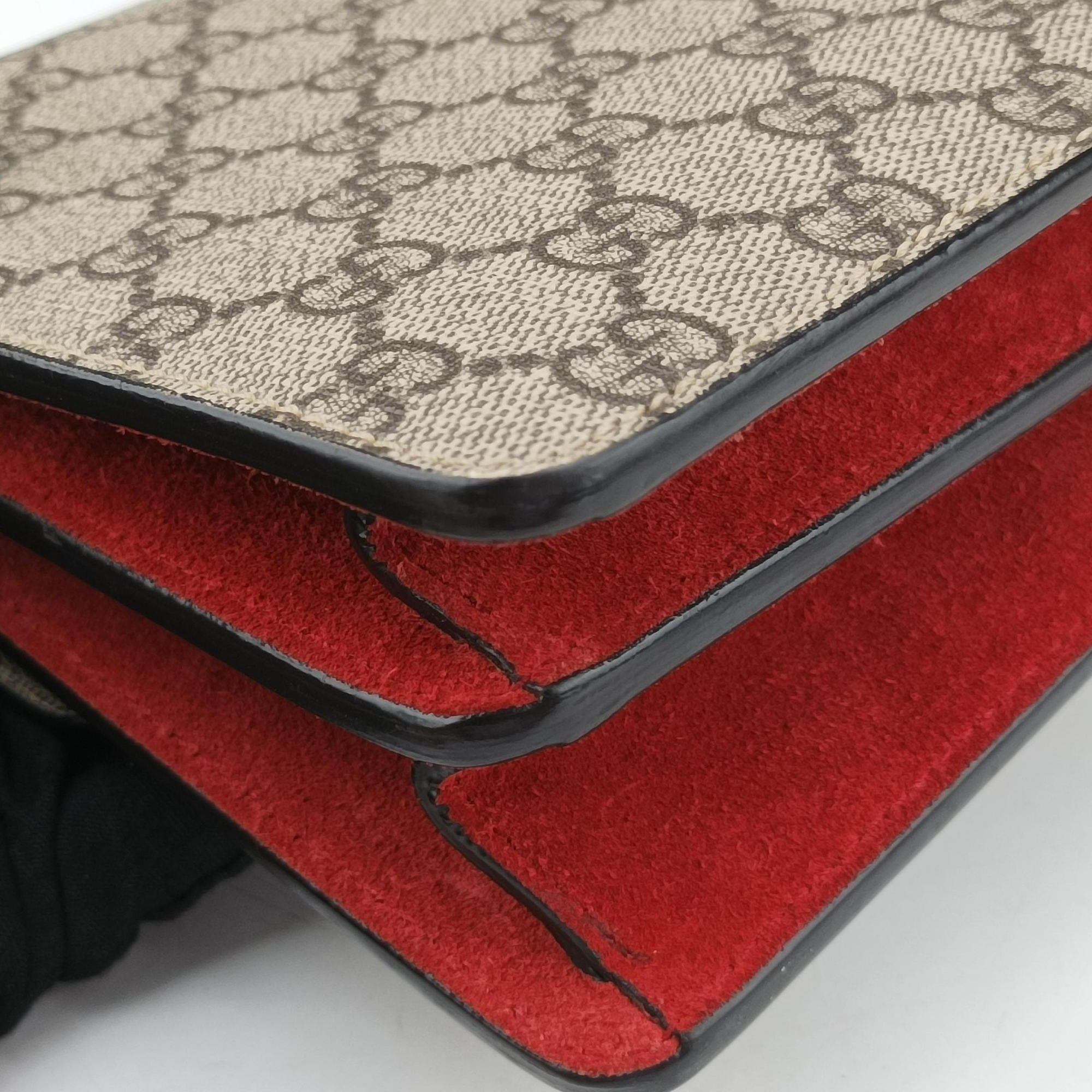 Pre-owned Gucci Dionysus beige×red PVC coated canvas×suede 400249 shoulderbag | stylenewstar