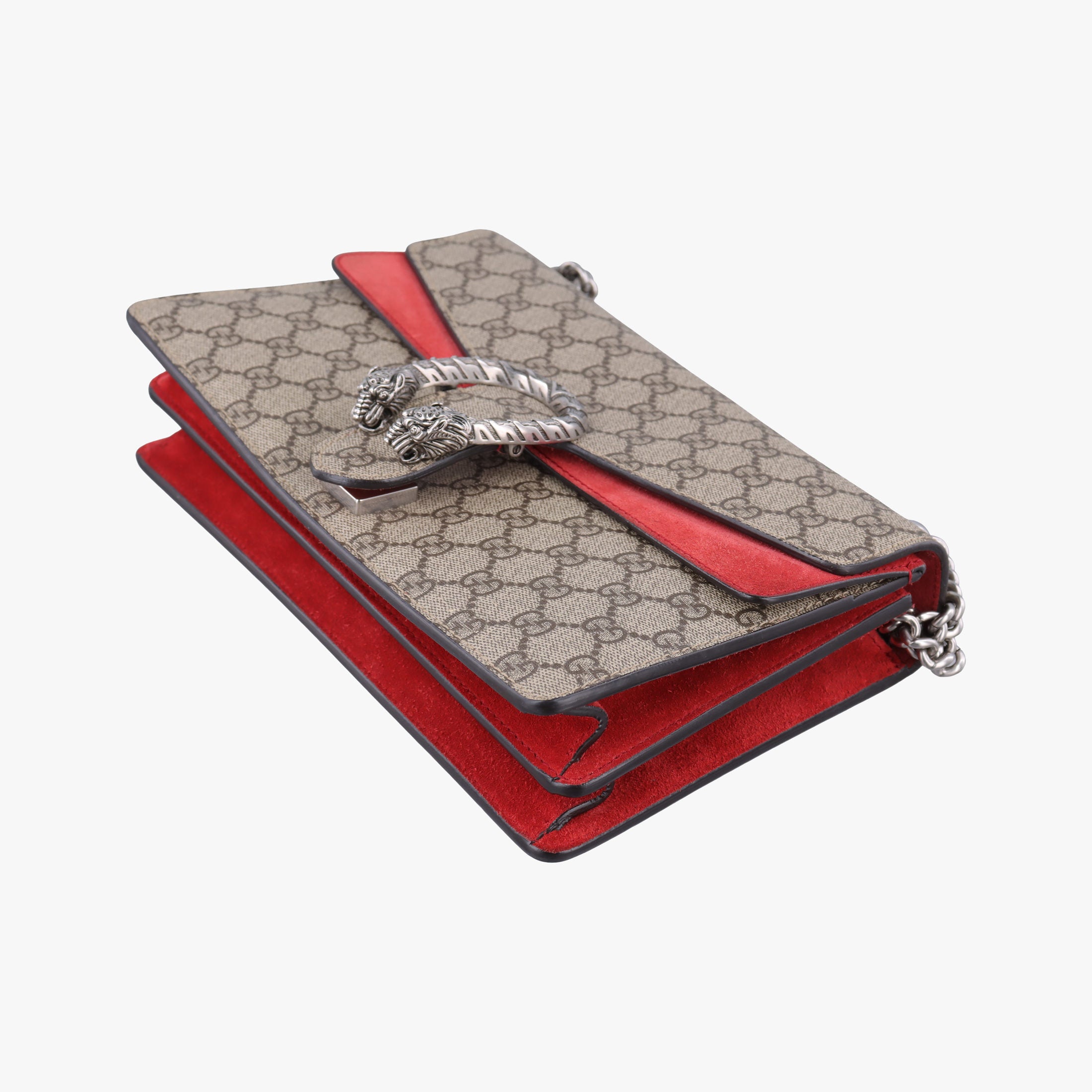 Pre-owned Gucci Dionysus beige×red PVC coated canvas×suede 400249 shoulderbag | stylenewstar