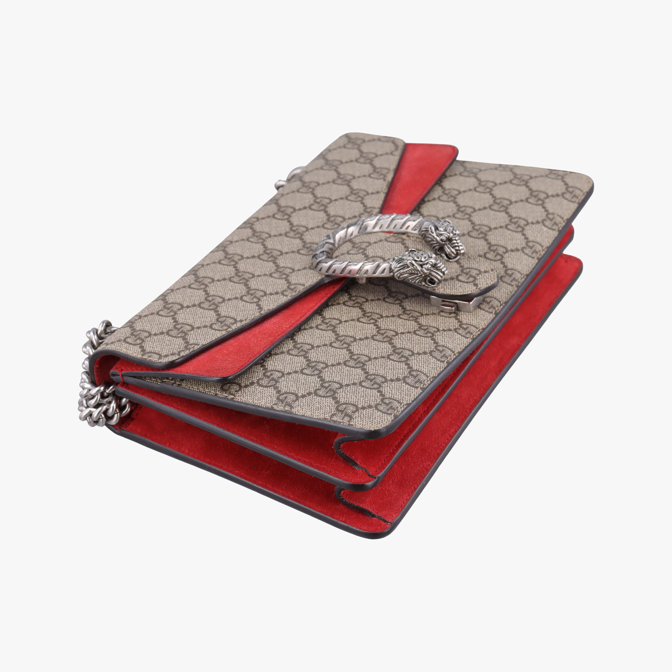Pre-owned Gucci Dionysus beige×red PVC coated canvas×suede 400249 shoulderbag | stylenewstar