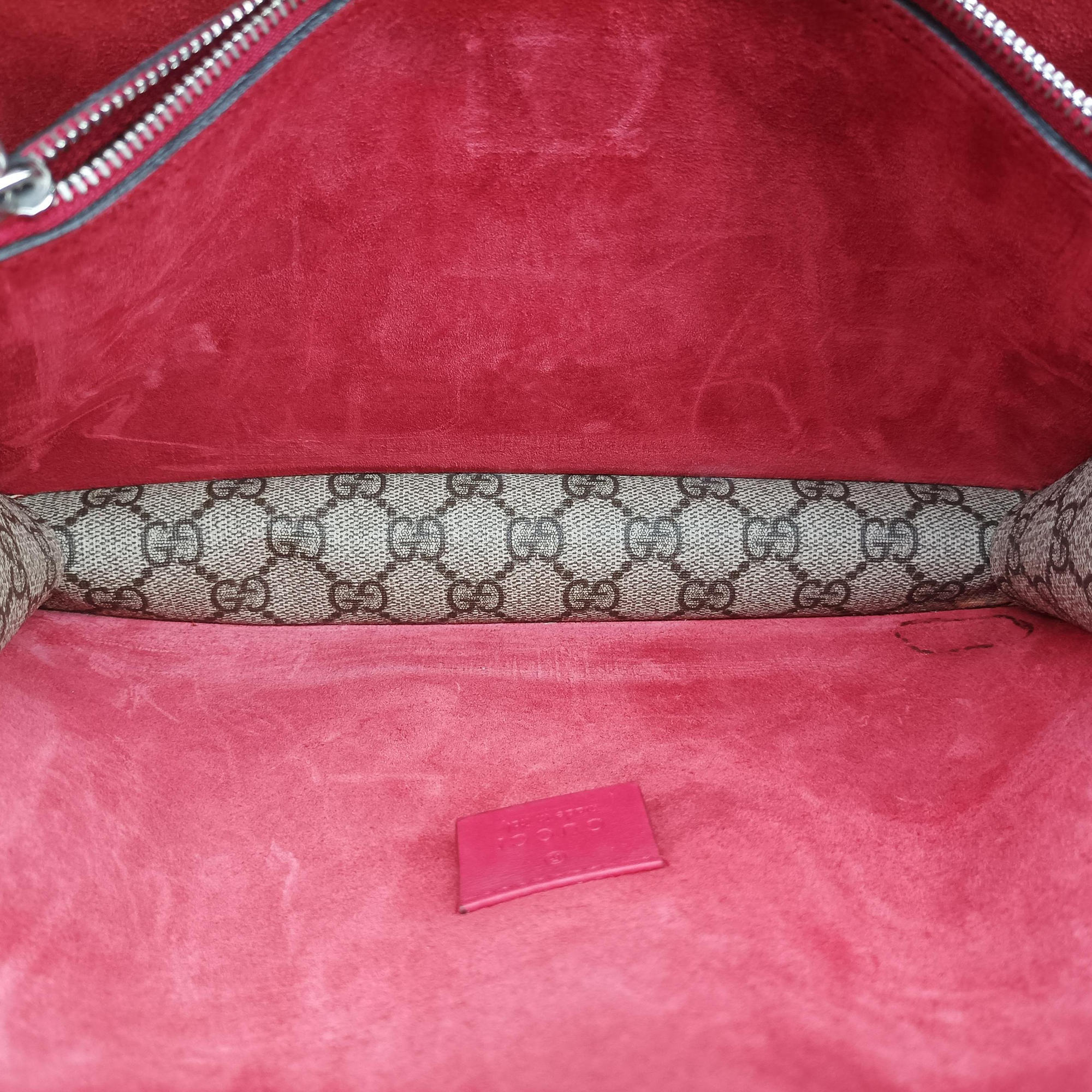 Pre-owned Gucci Dionysus beige×red PVC coated canvas×suede 400249 shoulderbag | stylenewstar