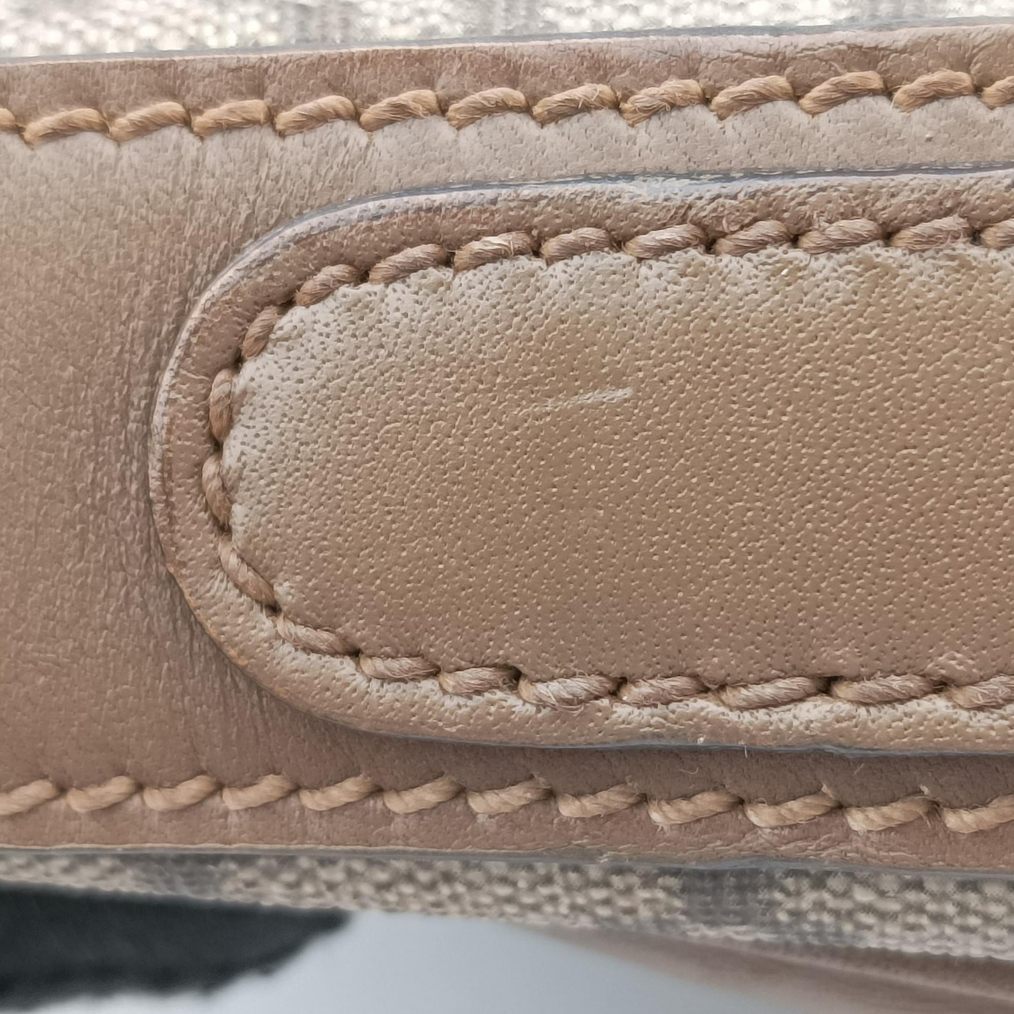 Pre-owned Gucci Diamante business Brown PVC coated canvas×Leather 267898 handbag | stylenewstar