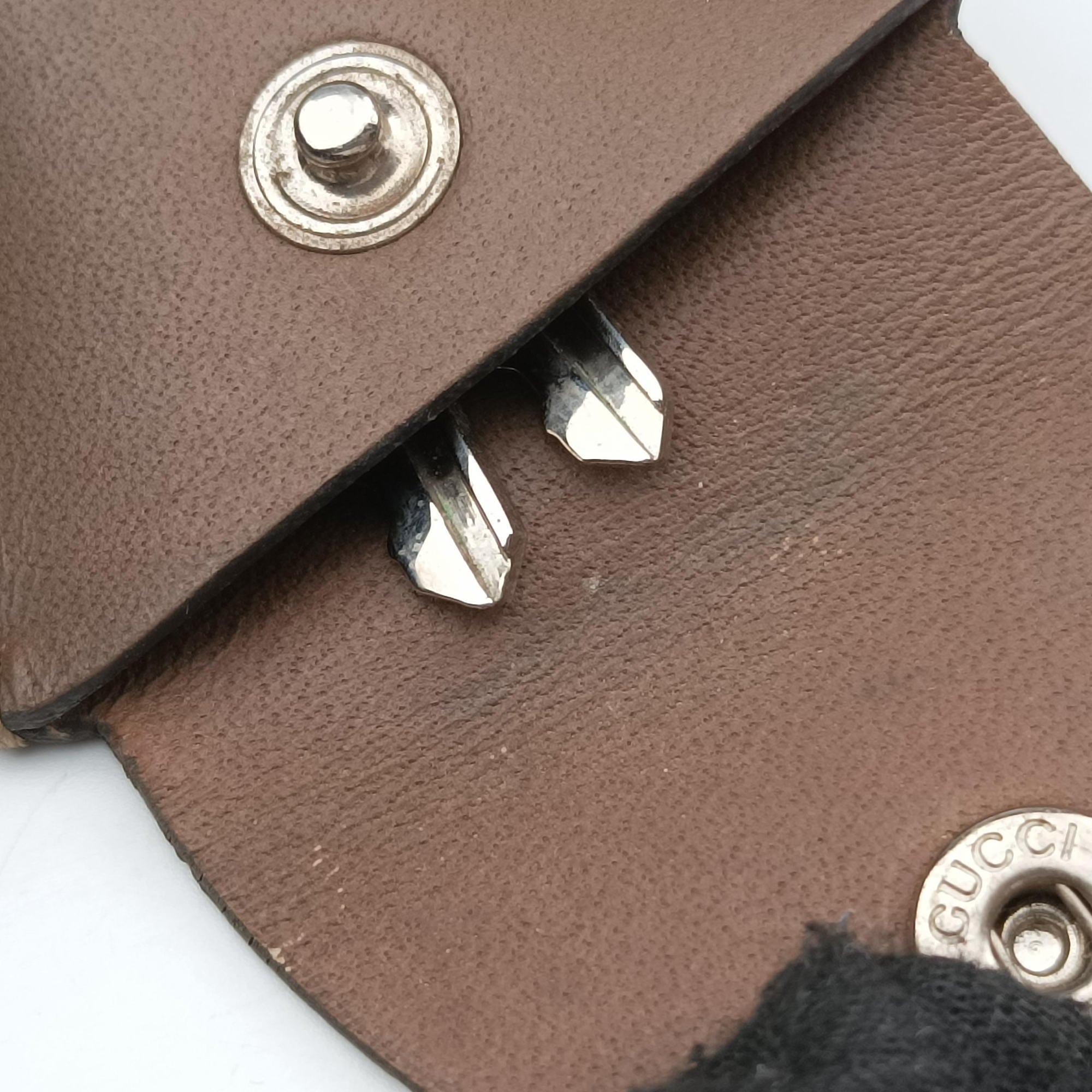 Pre-owned Gucci Diamante business Brown PVC coated canvas×Leather 267898 handbag | stylenewstar