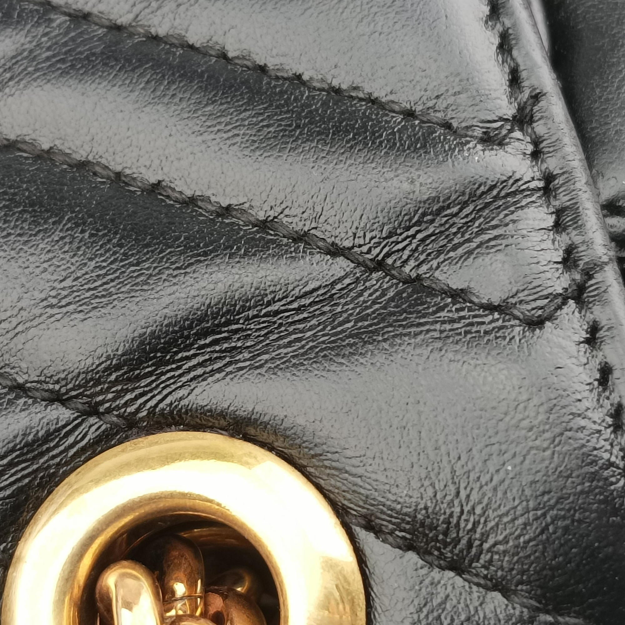 Pre-owned Gucci GG Marmont Black Leather 443497 shoulderbag | stylenewstar
