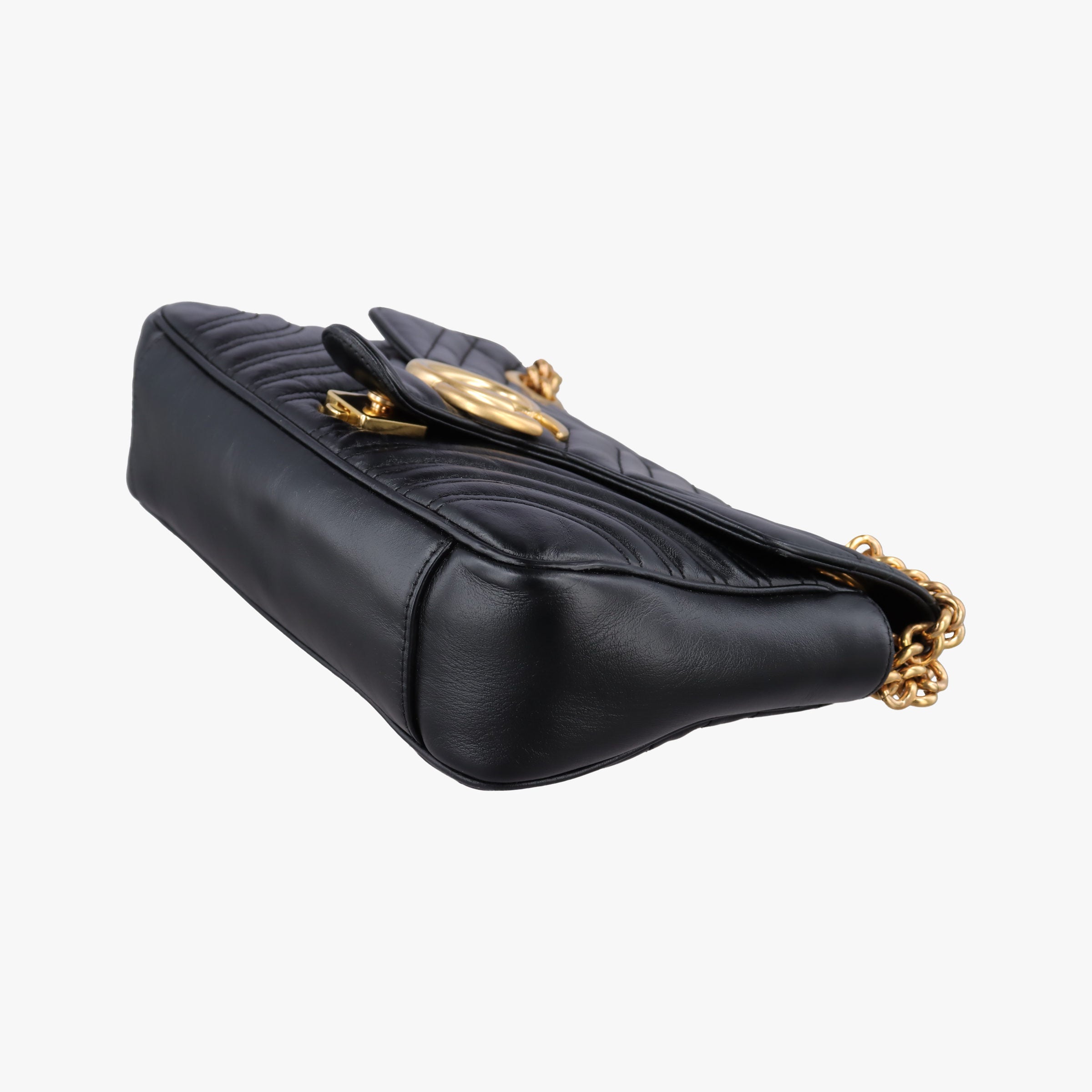 Pre-owned Gucci GG Marmont Black Leather 443497 shoulderbag | stylenewstar