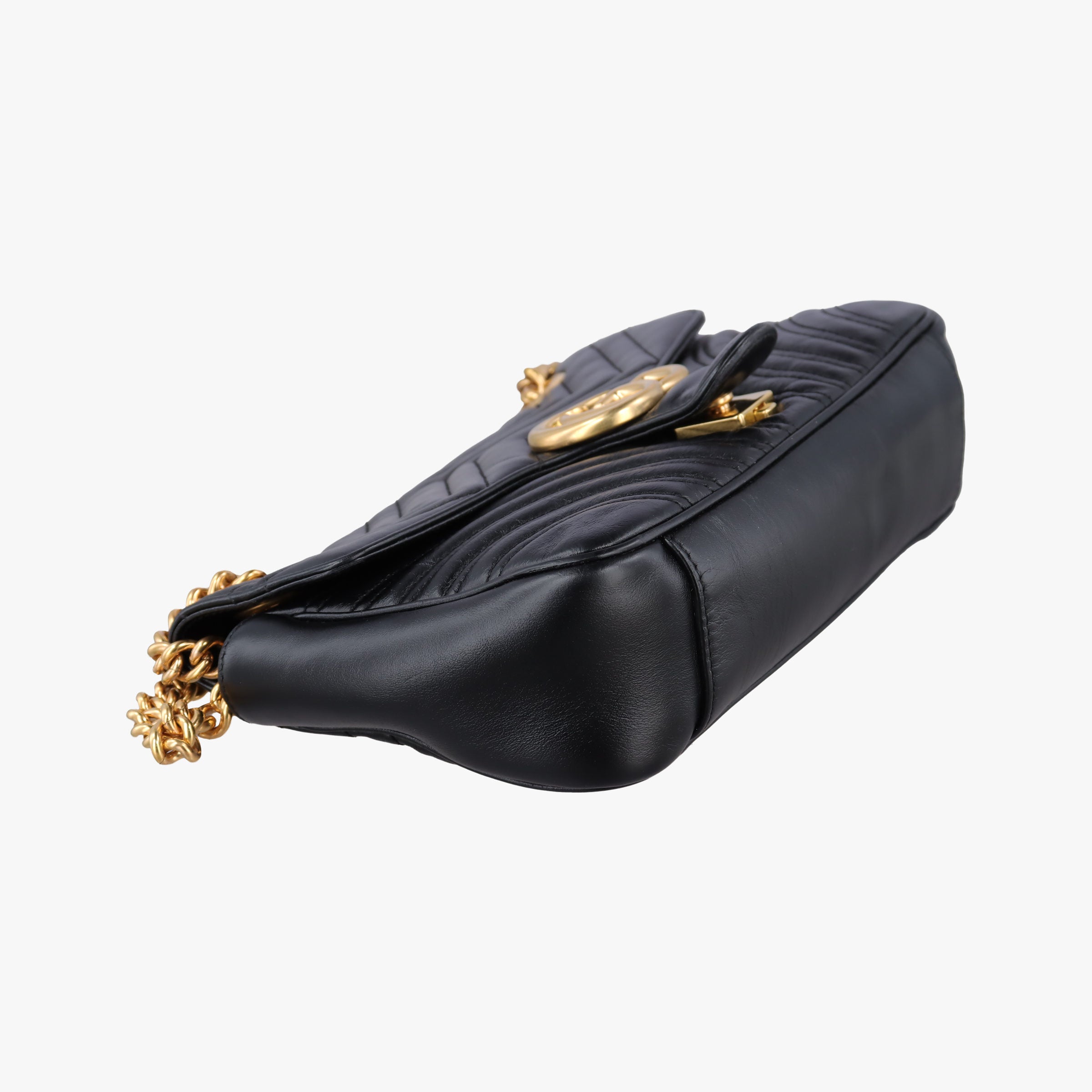 Pre-owned Gucci GG Marmont Black Leather 443497 shoulderbag | stylenewstar