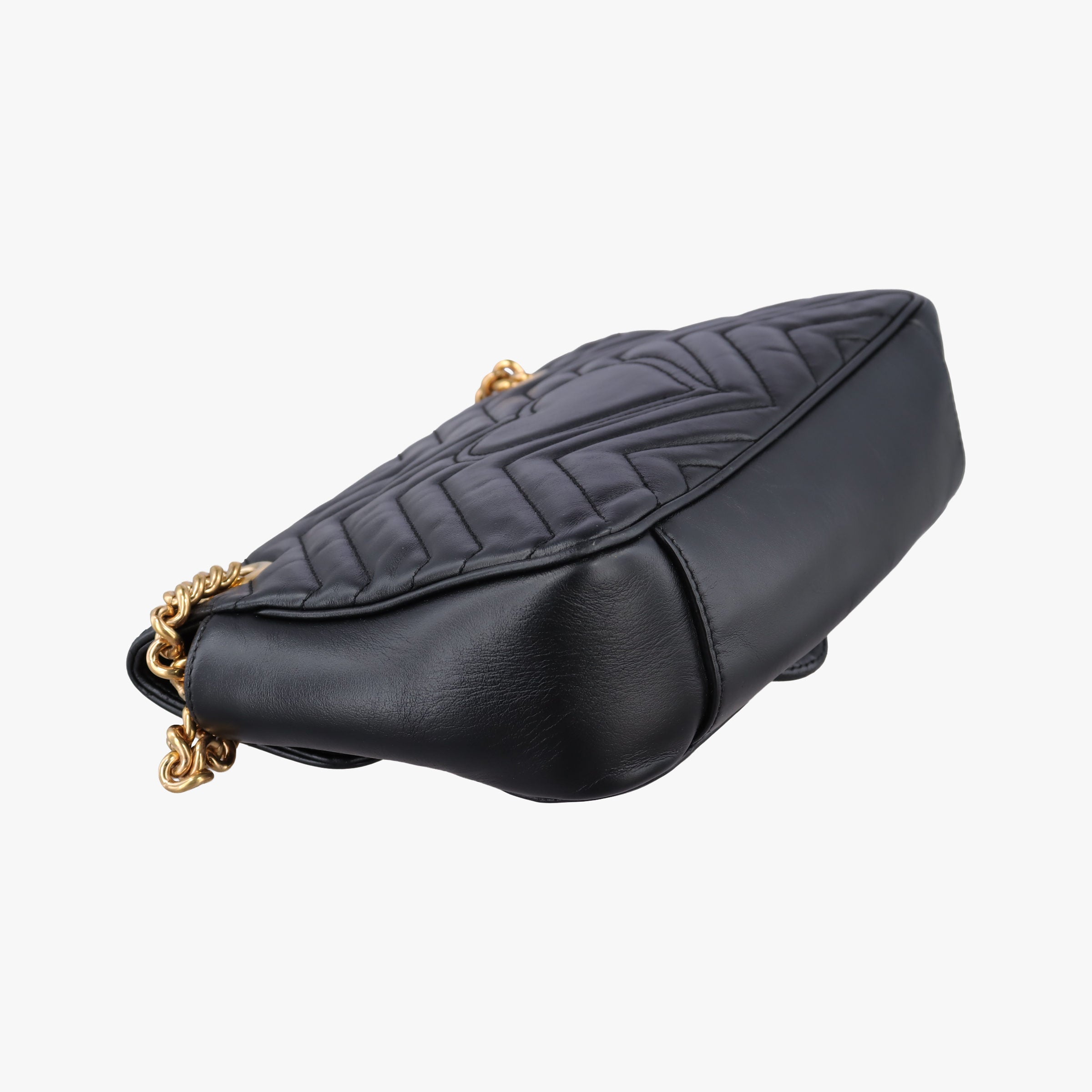 Pre-owned Gucci GG Marmont Black Leather 443497 shoulderbag | stylenewstar