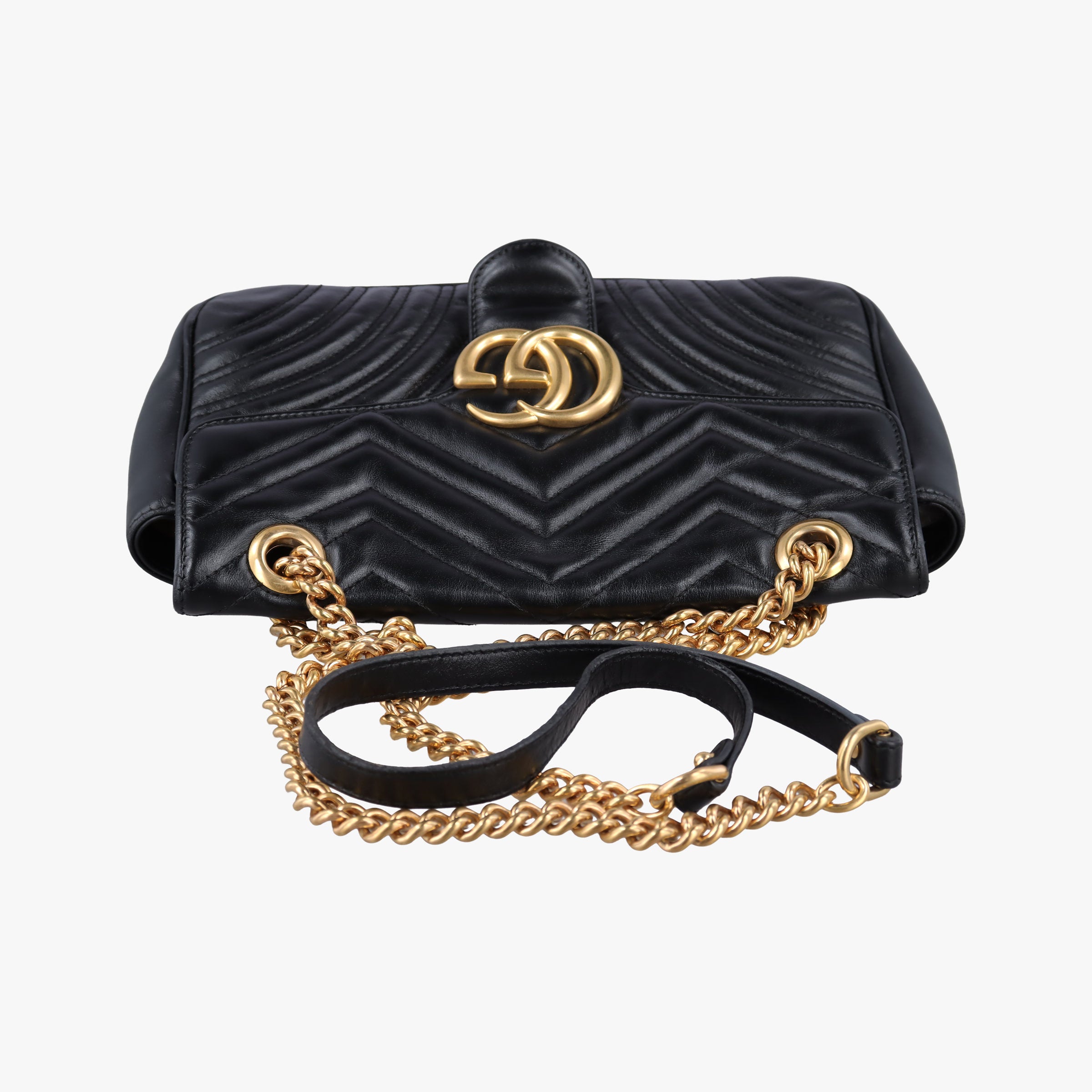Pre-owned Gucci GG Marmont Black Leather 443497 shoulderbag | stylenewstar