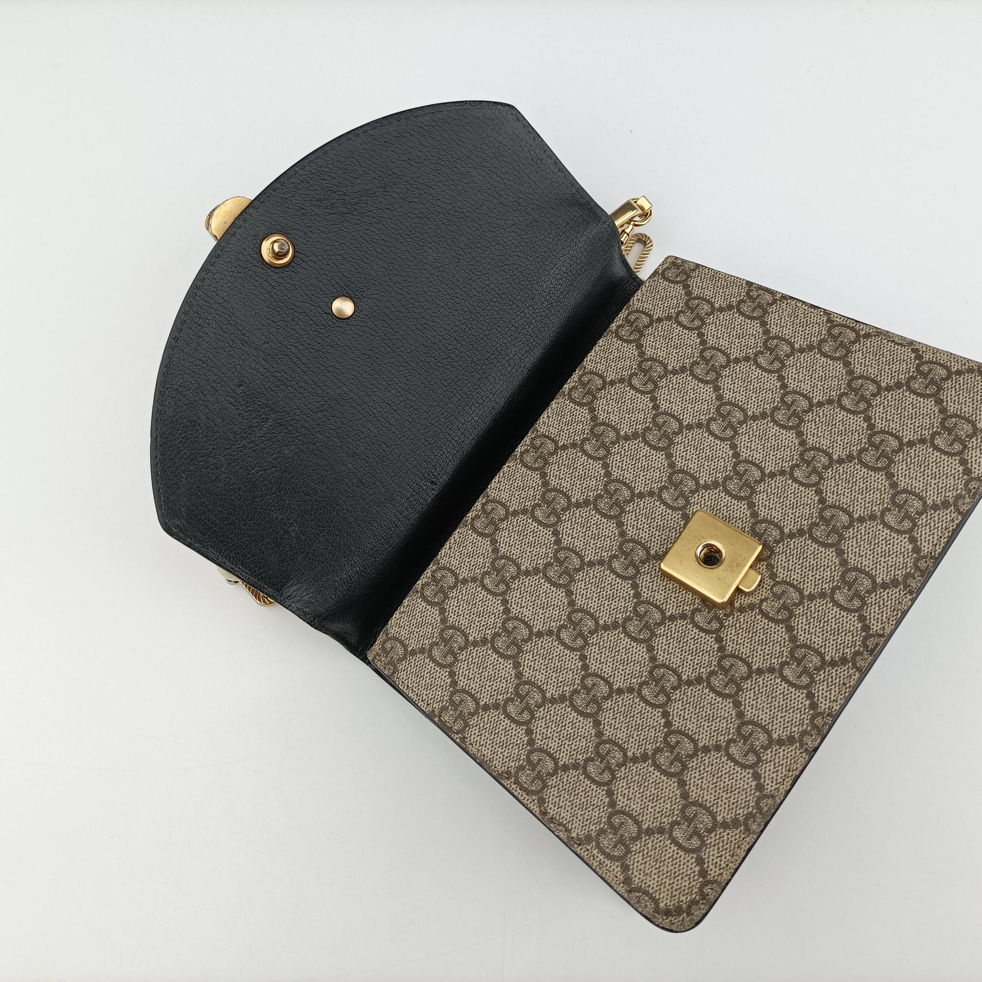 Secondhand Gucci Mini Fox Brooch Bamboo Beige×Multicolour PVC coated canvas×Leather 466428 shoulderbag | stylenewstar