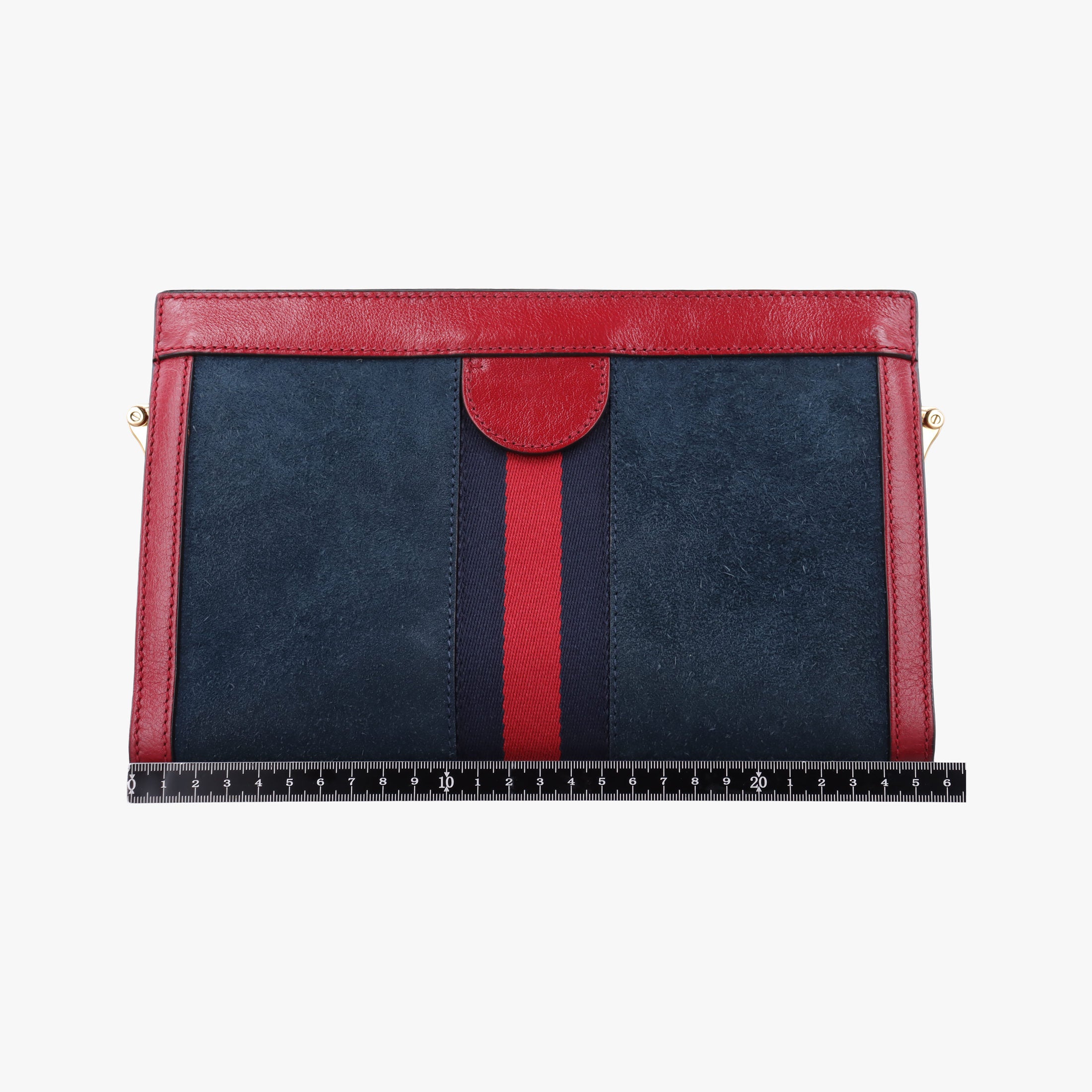 Pre-owned Gucci Ophidia Navy×red Suede×leather 503877 shoulderbag | stylenewstar