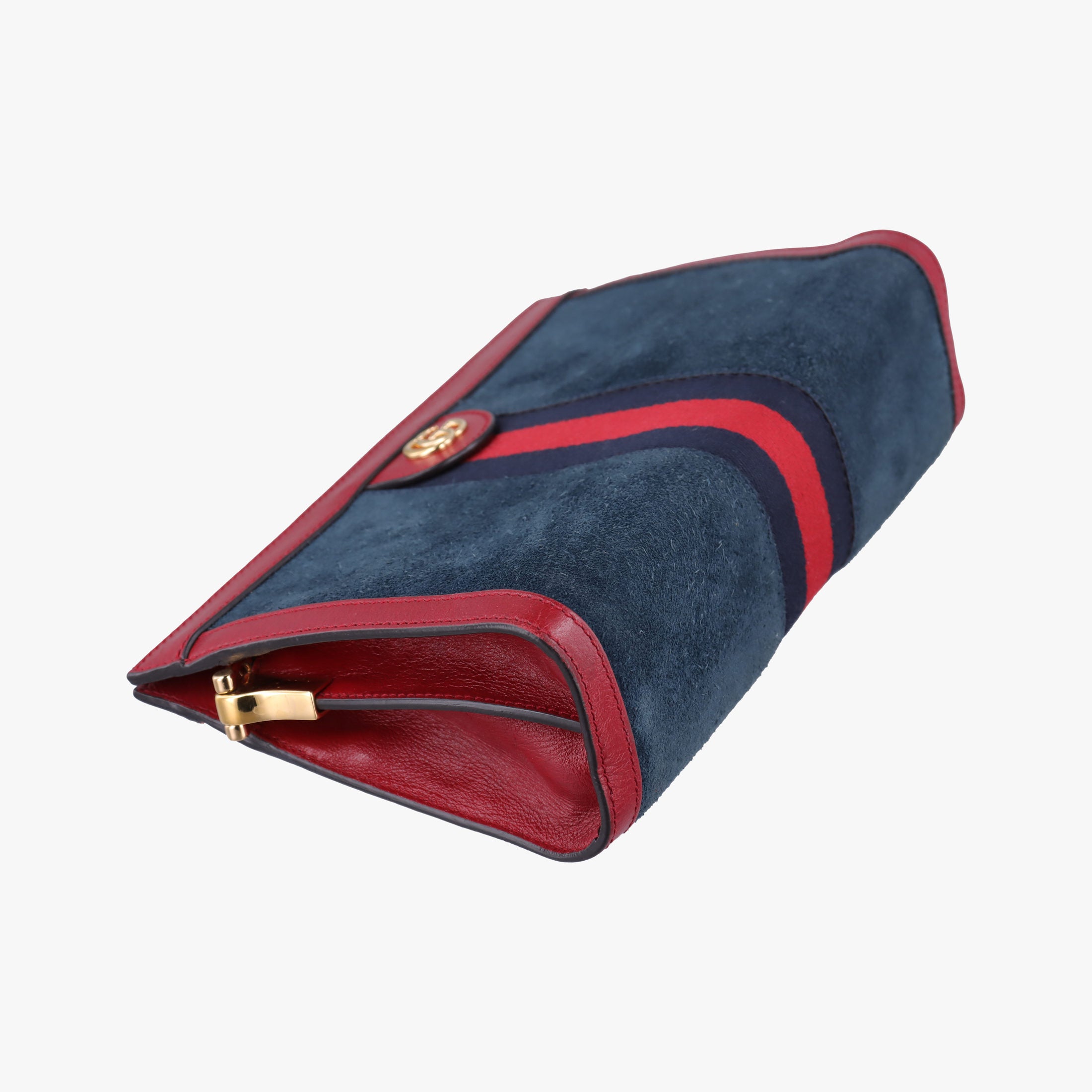 Pre-owned Gucci Ophidia Navy×red Suede×leather 503877 shoulderbag | stylenewstar