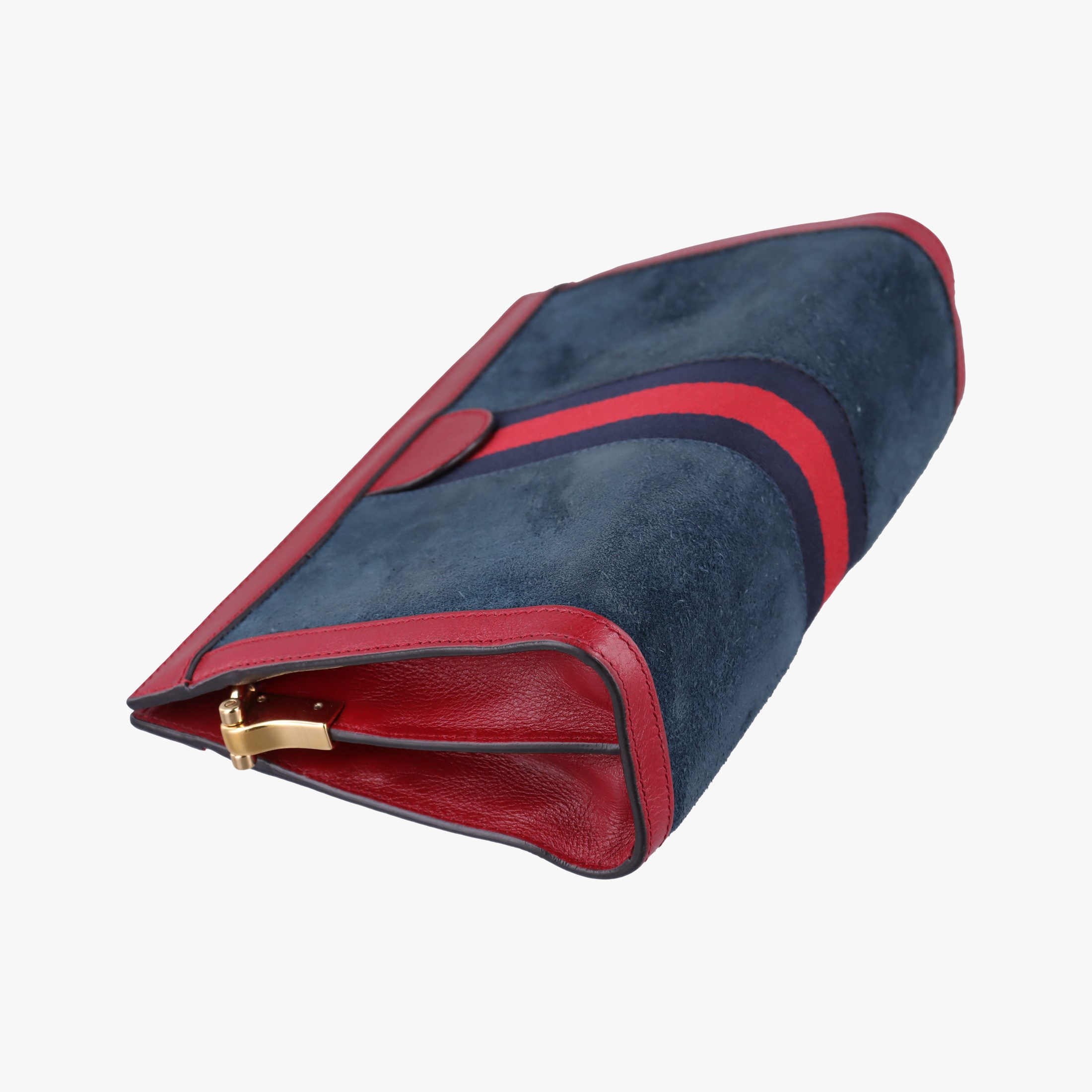 Pre-owned Gucci Ophidia Navy×red Suede×leather 503877 shoulderbag | stylenewstar