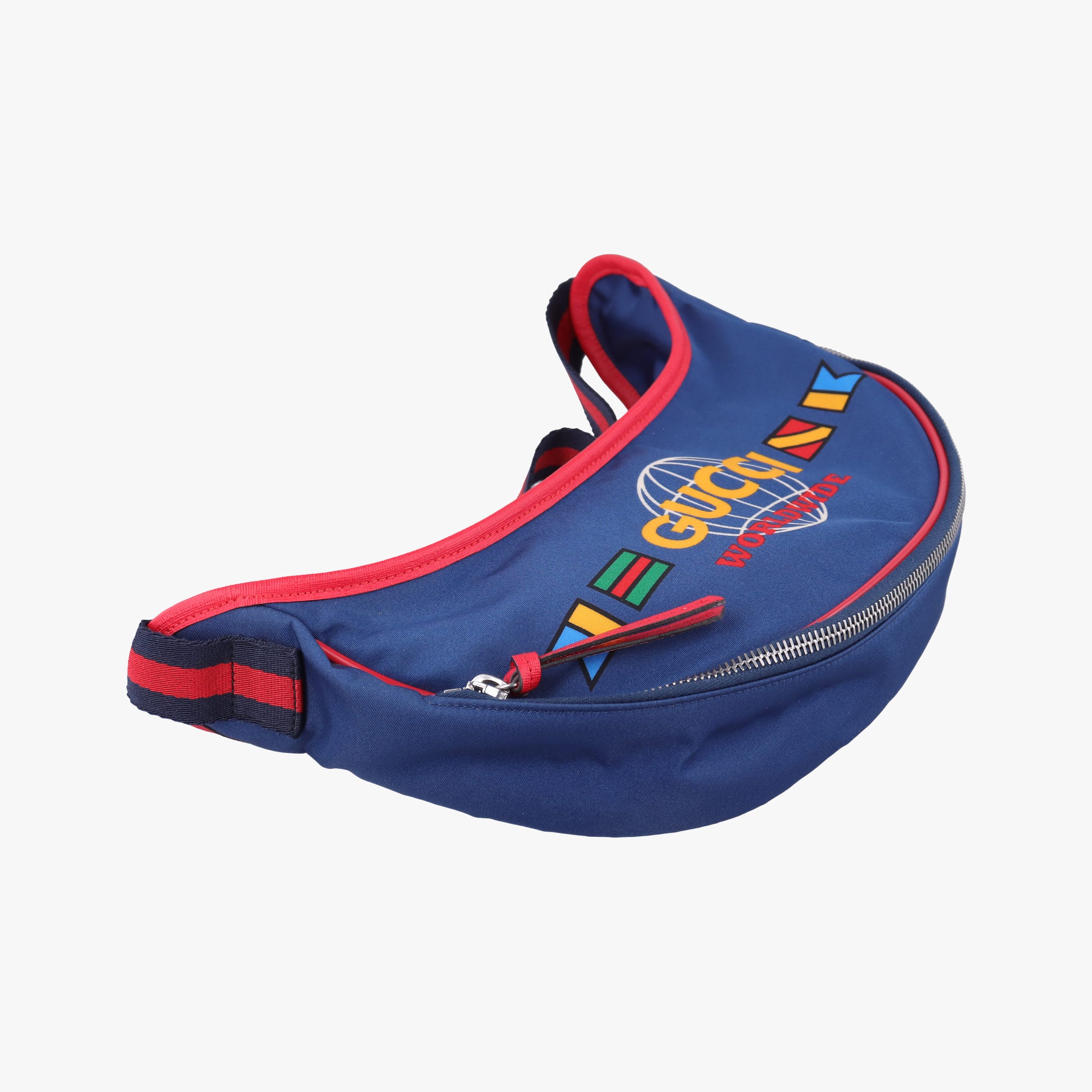 Vintage Gucci kids half moon bag Blue×Red nylon 611686 shoulderbag | stylenewstar