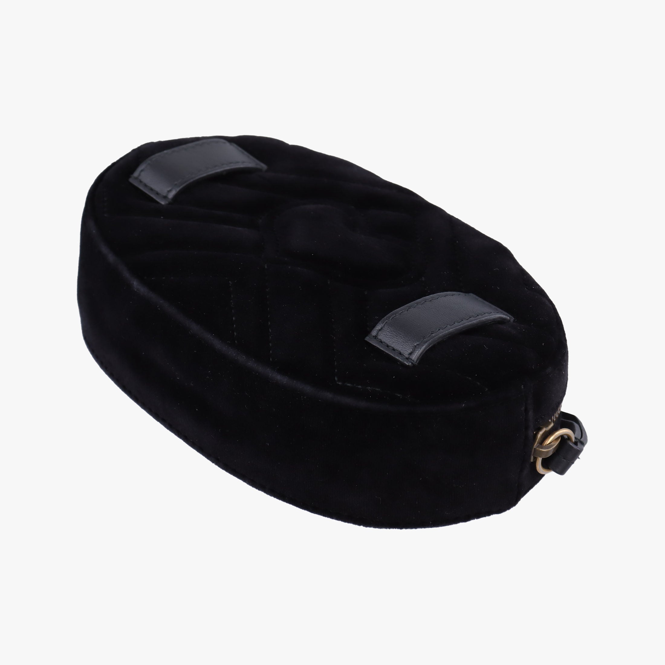 Pre-owned Gucci GG Marmont Black velour 476484 bum bag/waist bag | stylenewstar