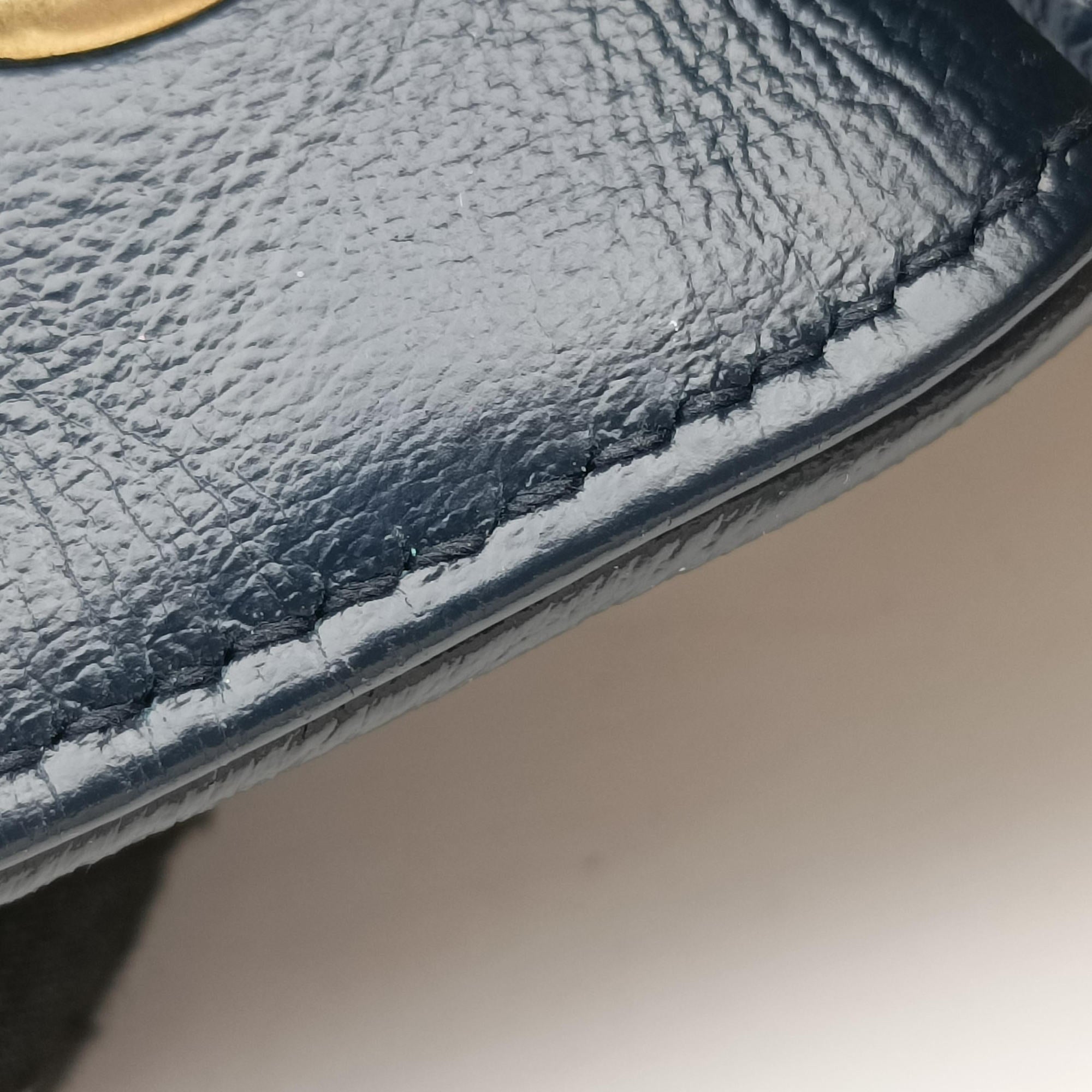 Pre-owned Gucci GG Marmont White×navy Leather 443497 shoulderbag | stylenewstar