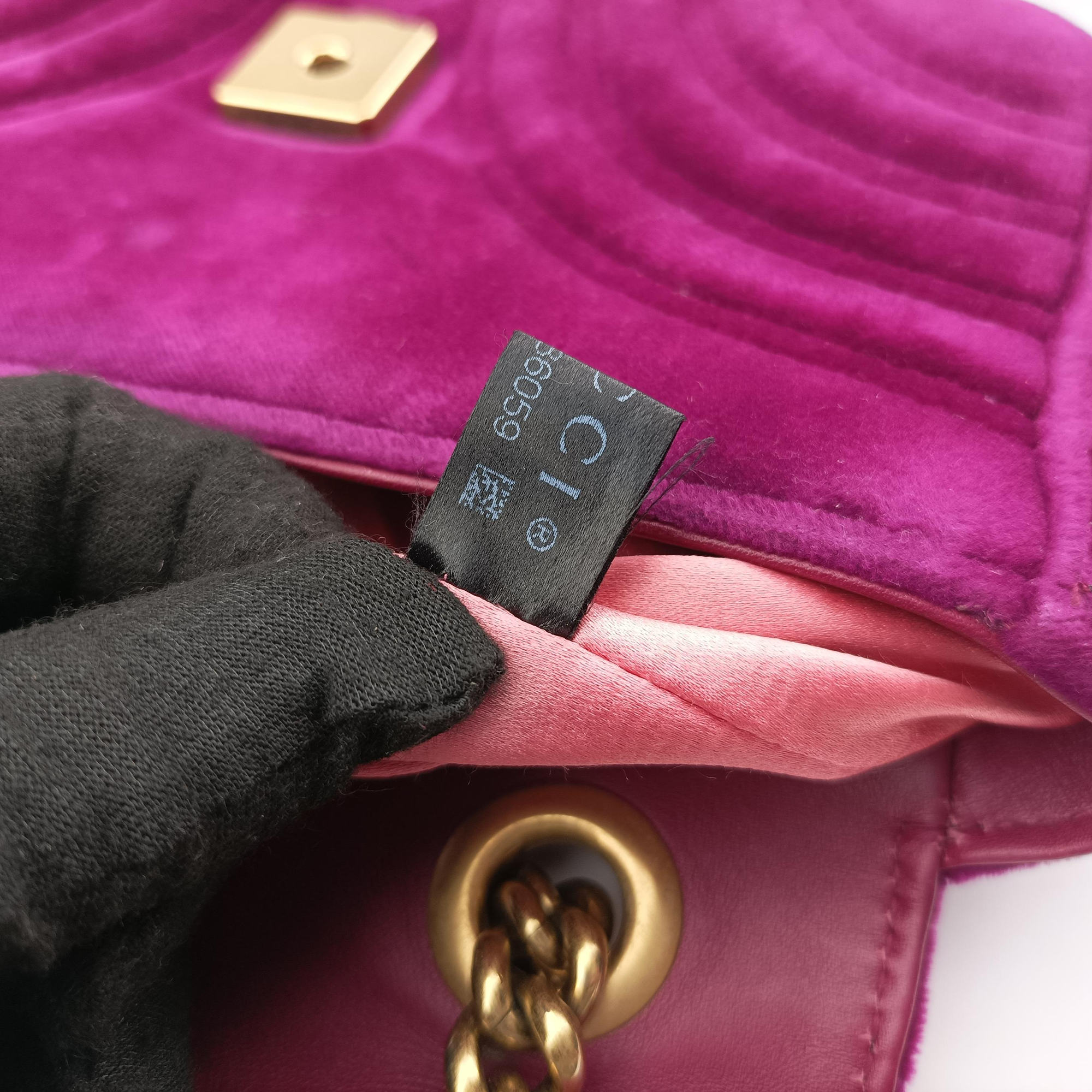 Vintage Gucci GG Marmont Purple velour 446744 shoulderbag | stylenewstar