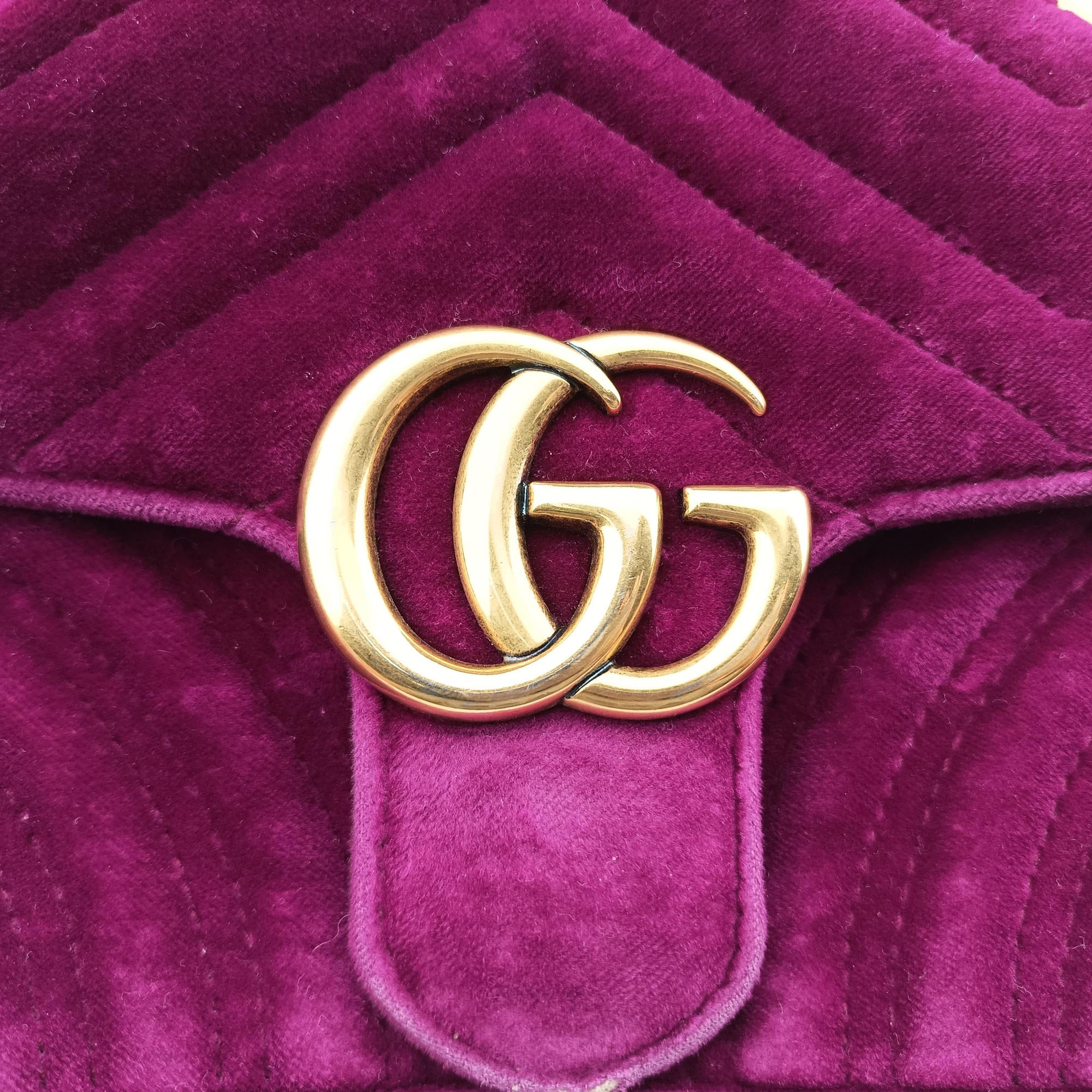 Vintage Gucci GG Marmont Purple velour 446744 shoulderbag | stylenewstar