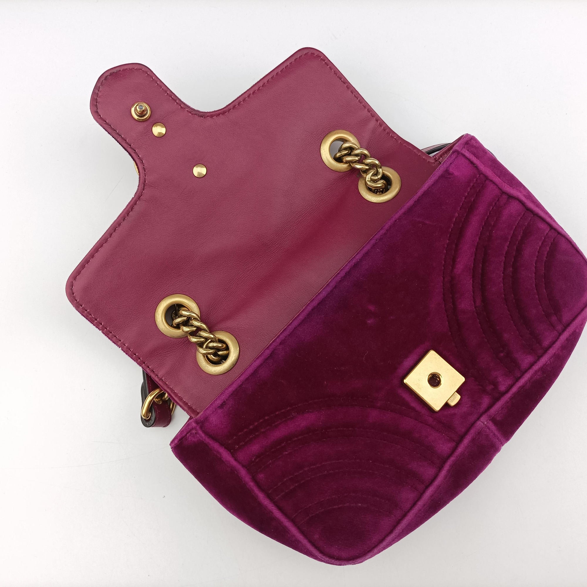 Vintage Gucci GG Marmont Purple velour 446744 shoulderbag | stylenewstar