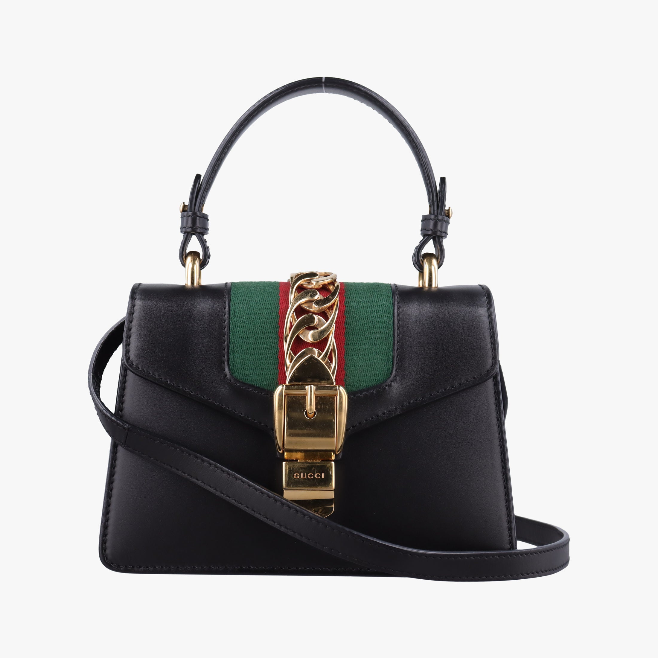 Pre-owned Gucci Sylvie Black Leather 470270 shoulderbag | stylenewstar