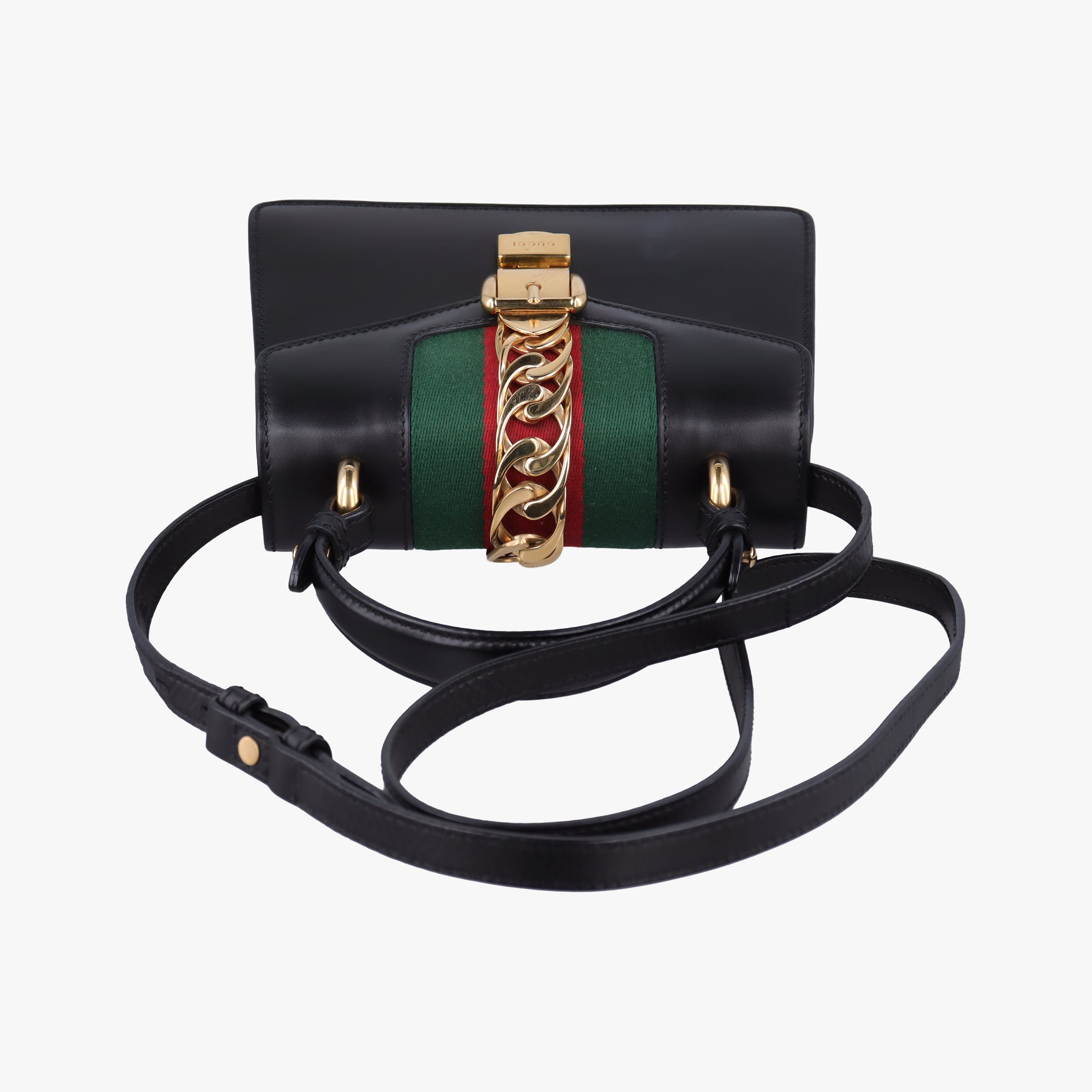 Pre-owned Gucci Sylvie Black Leather 470270 shoulderbag | stylenewstar