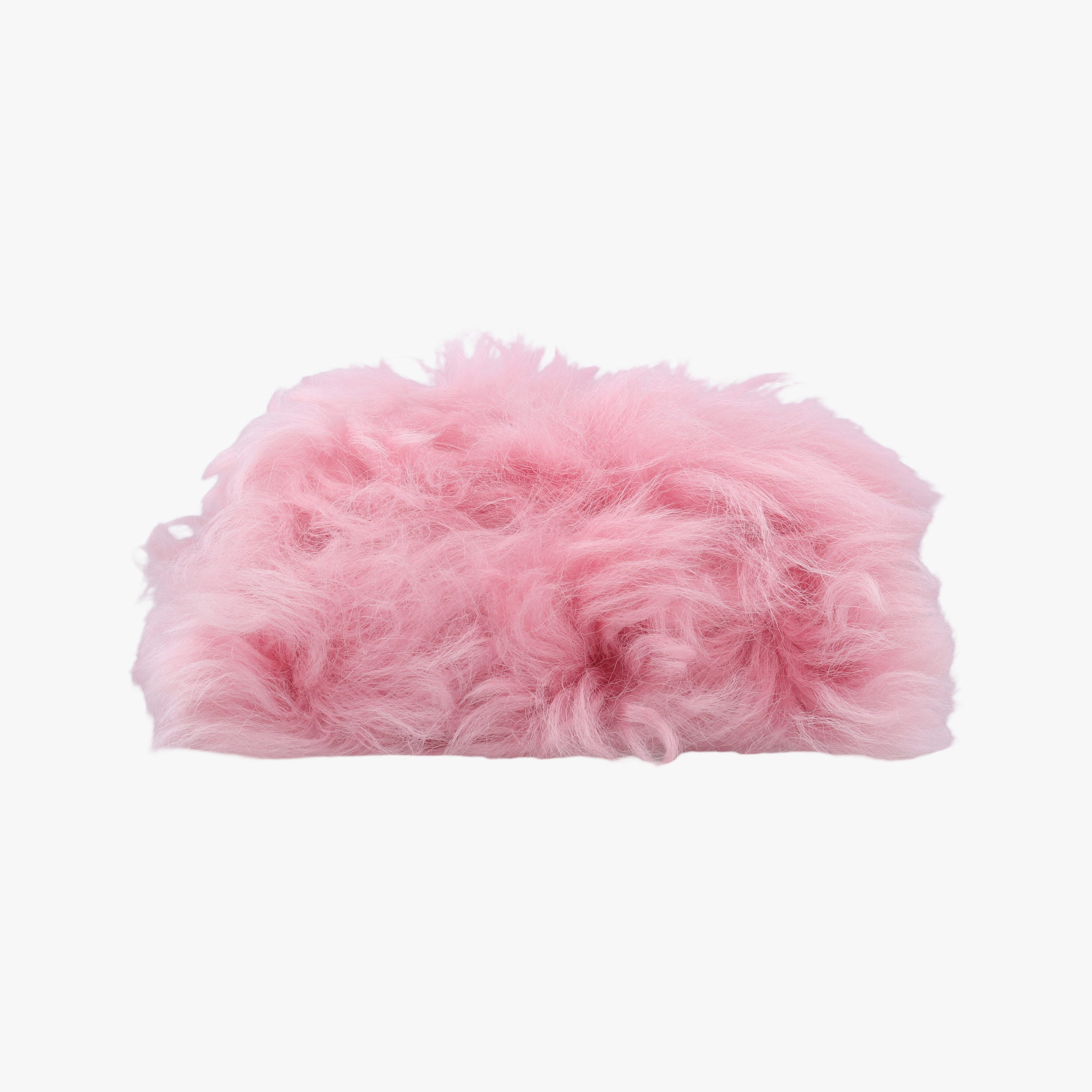 Vintage Chanel Shearling CC Hook Card Holder Pink wool AP2397 handbag | stylenewstar