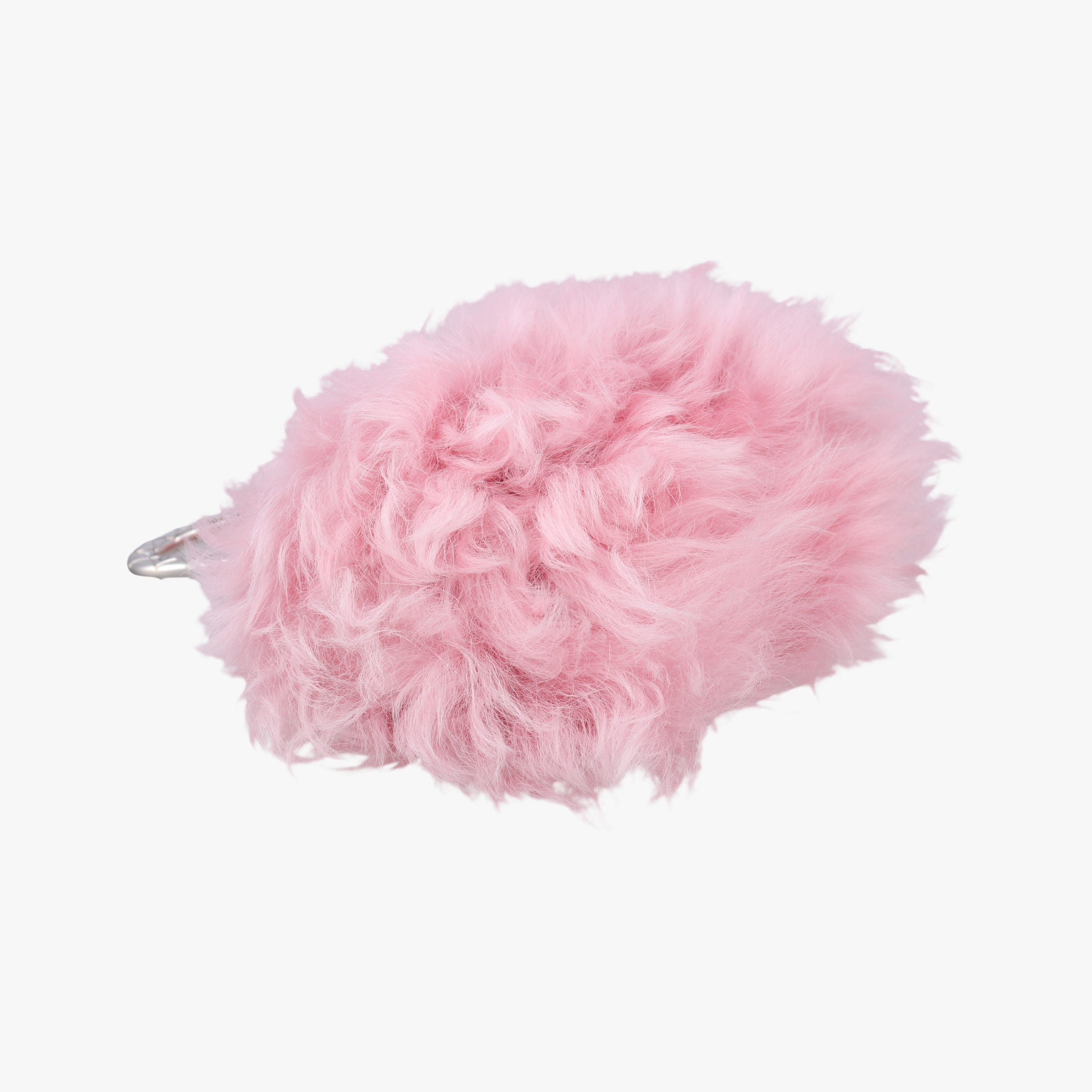 Vintage Chanel Shearling CC Hook Card Holder Pink wool AP2397 handbag | stylenewstar