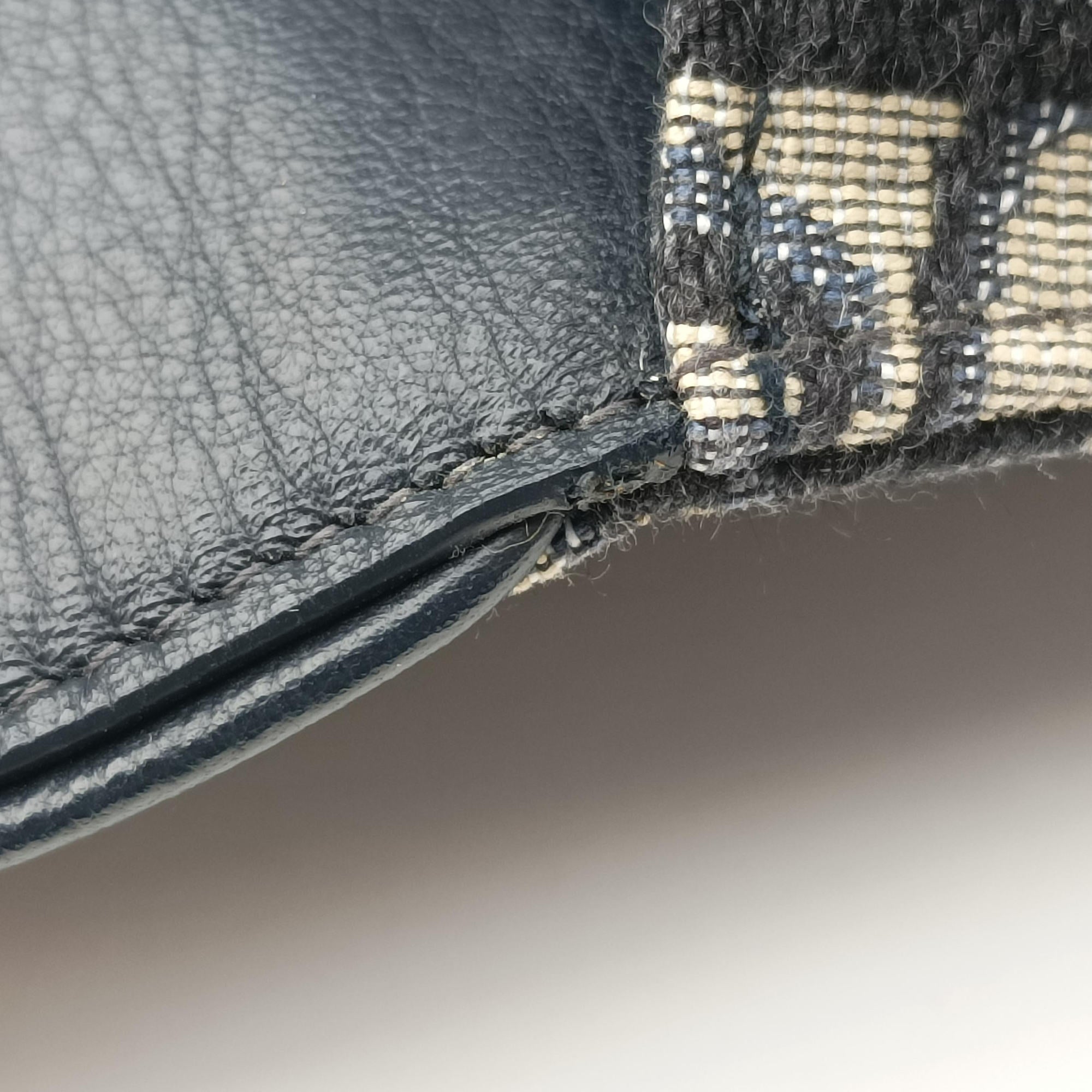 Pre-owned Christian Dior Saddle Navy×Gray jacquard  bum bag/waist bag | stylenewstar