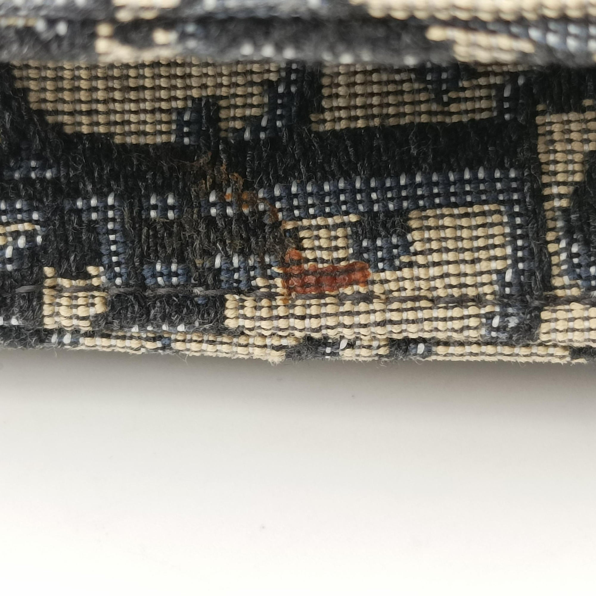 Pre-owned Christian Dior Saddle Navy×Gray jacquard  bum bag/waist bag | stylenewstar