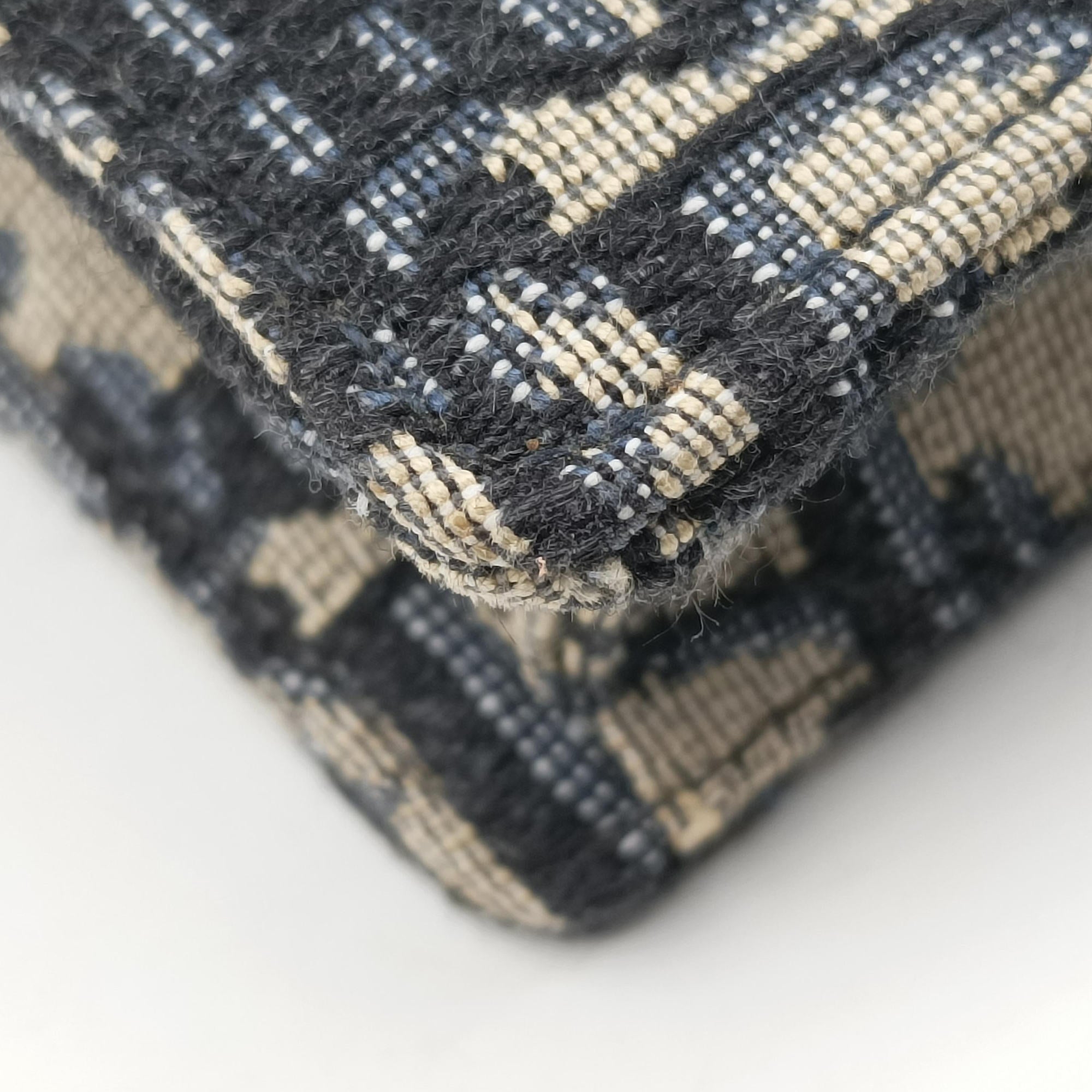 Pre-owned Christian Dior Saddle Navy×Gray jacquard  bum bag/waist bag | stylenewstar