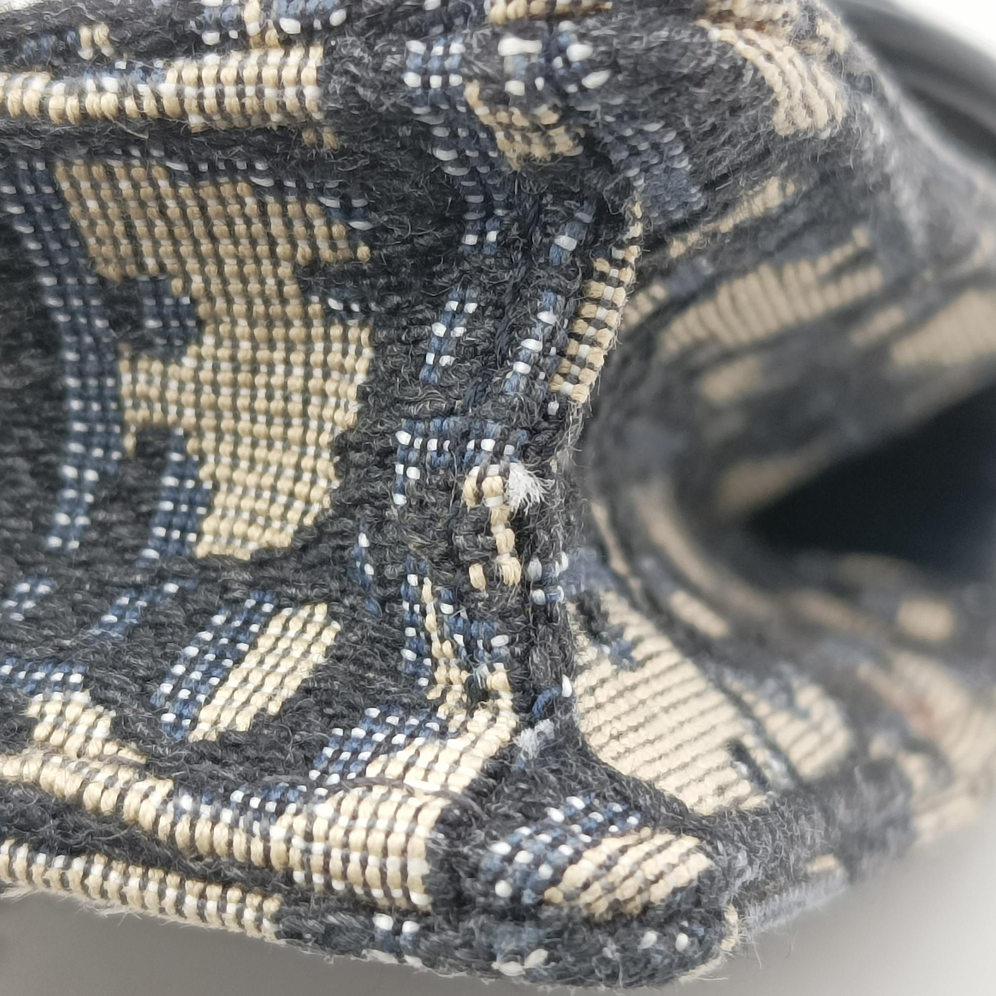 Pre-owned Christian Dior Saddle Navy×Gray jacquard  bum bag/waist bag | stylenewstar