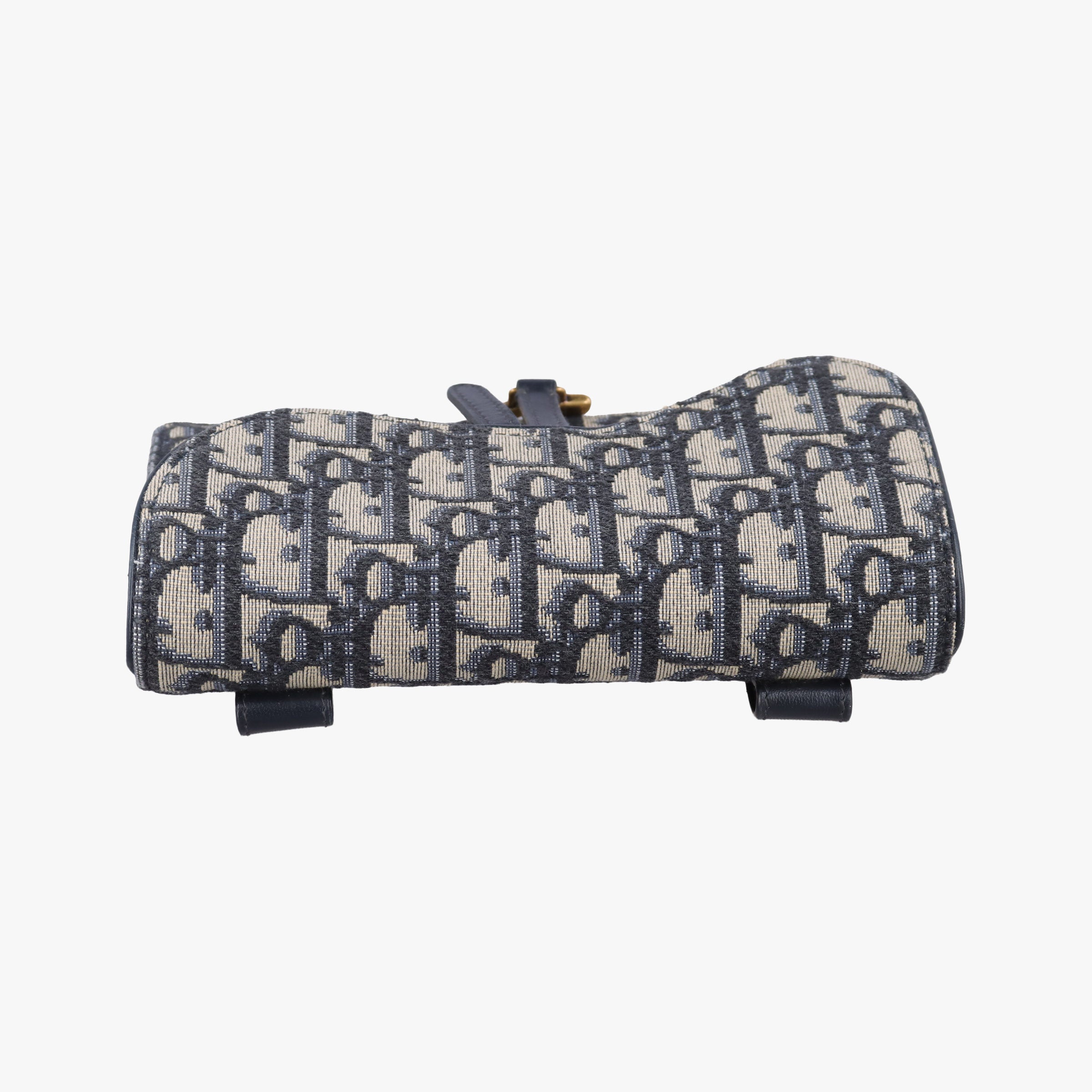 Pre-owned Christian Dior Saddle Navy×Gray jacquard  bum bag/waist bag | stylenewstar
