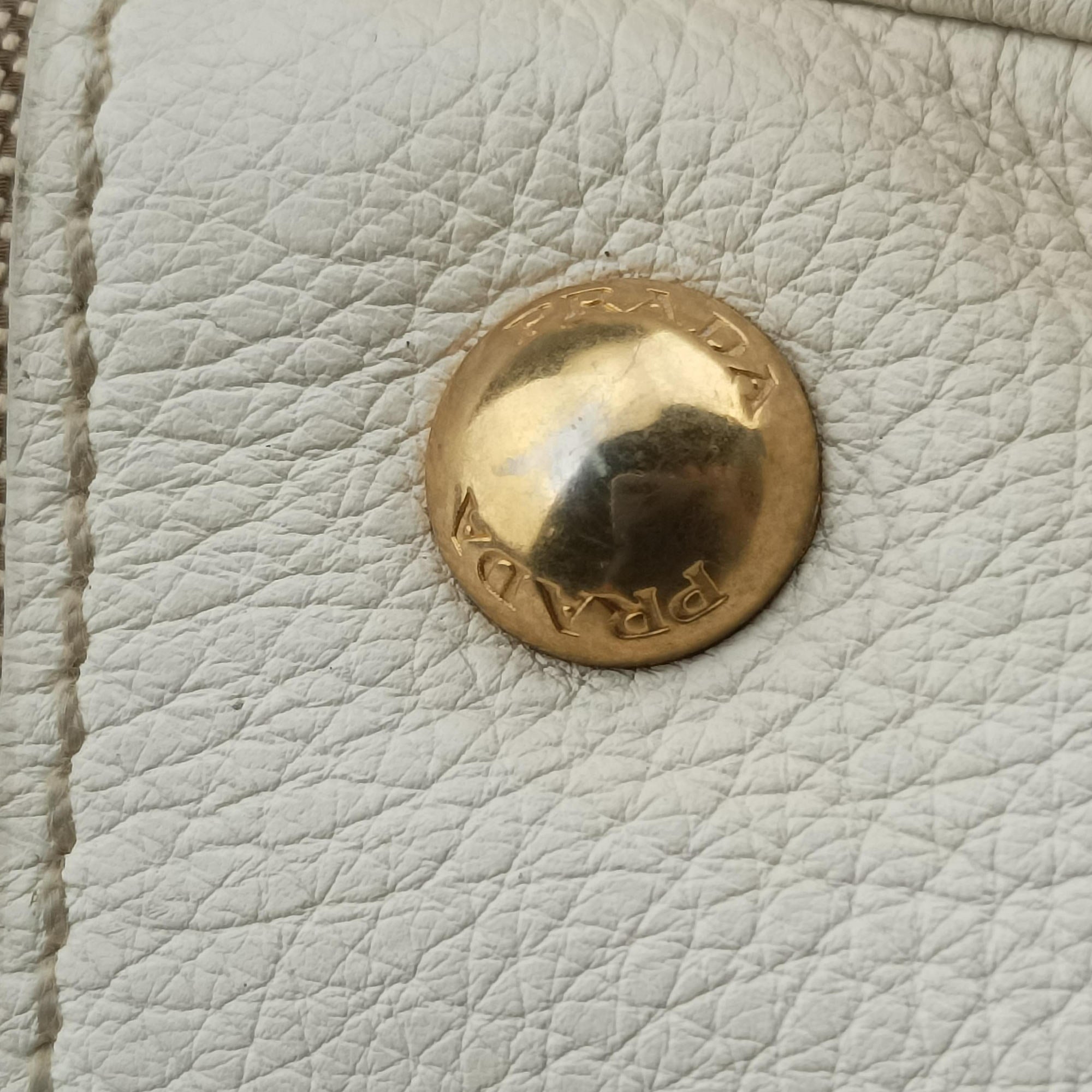 Pre-owned Prada Logo Jacquard Studded Frame Corda × Talco Jacquard Canvas × Vitello Leather  handbag | stylenewstar