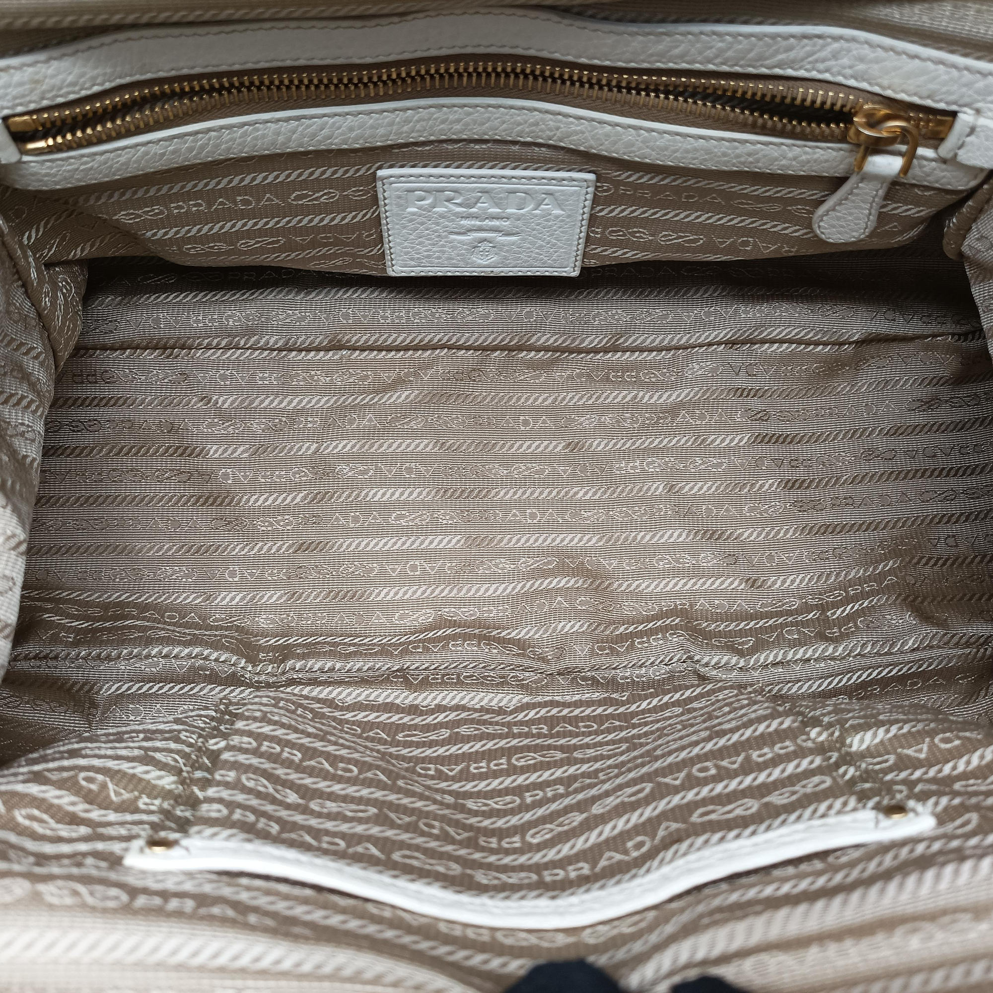 Pre-owned Prada Logo Jacquard Studded Frame Corda × Talco Jacquard Canvas × Vitello Leather  handbag | stylenewstar