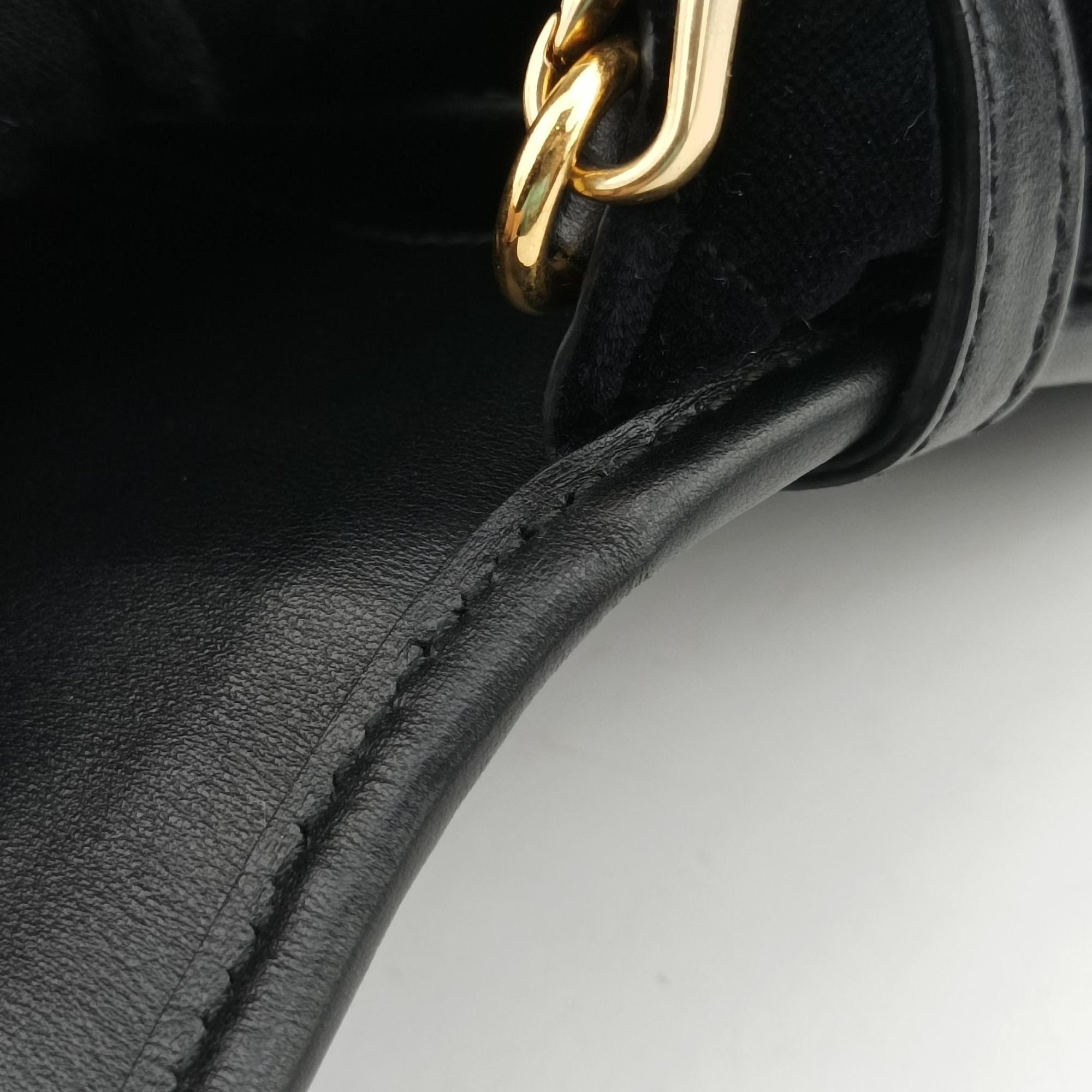 Secondhand Prada Fringe Charms Black Leather×velour IBL002 shoulderbag | stylenewstar