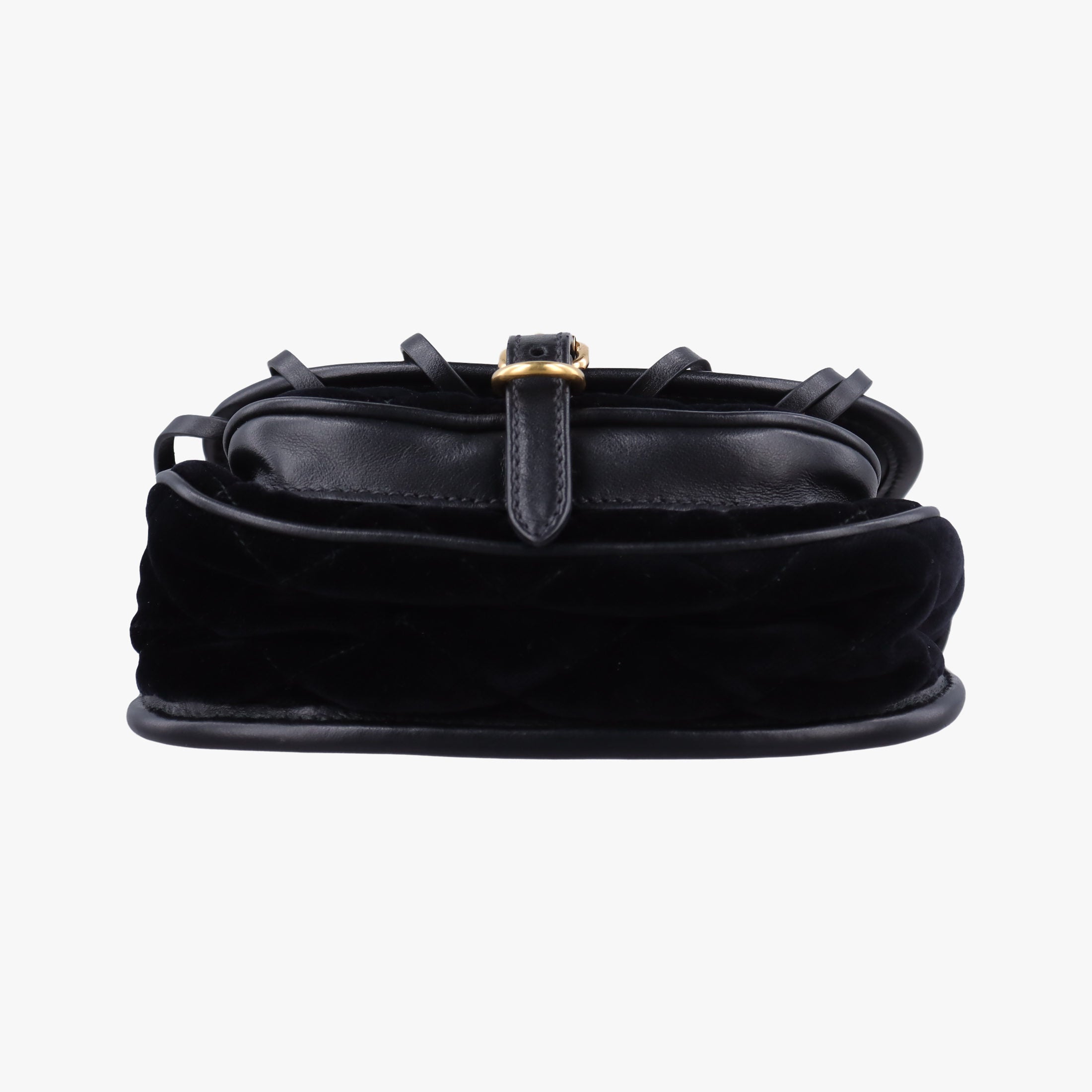 Secondhand Prada Fringe Charms Black Leather×velour IBL002 shoulderbag | stylenewstar