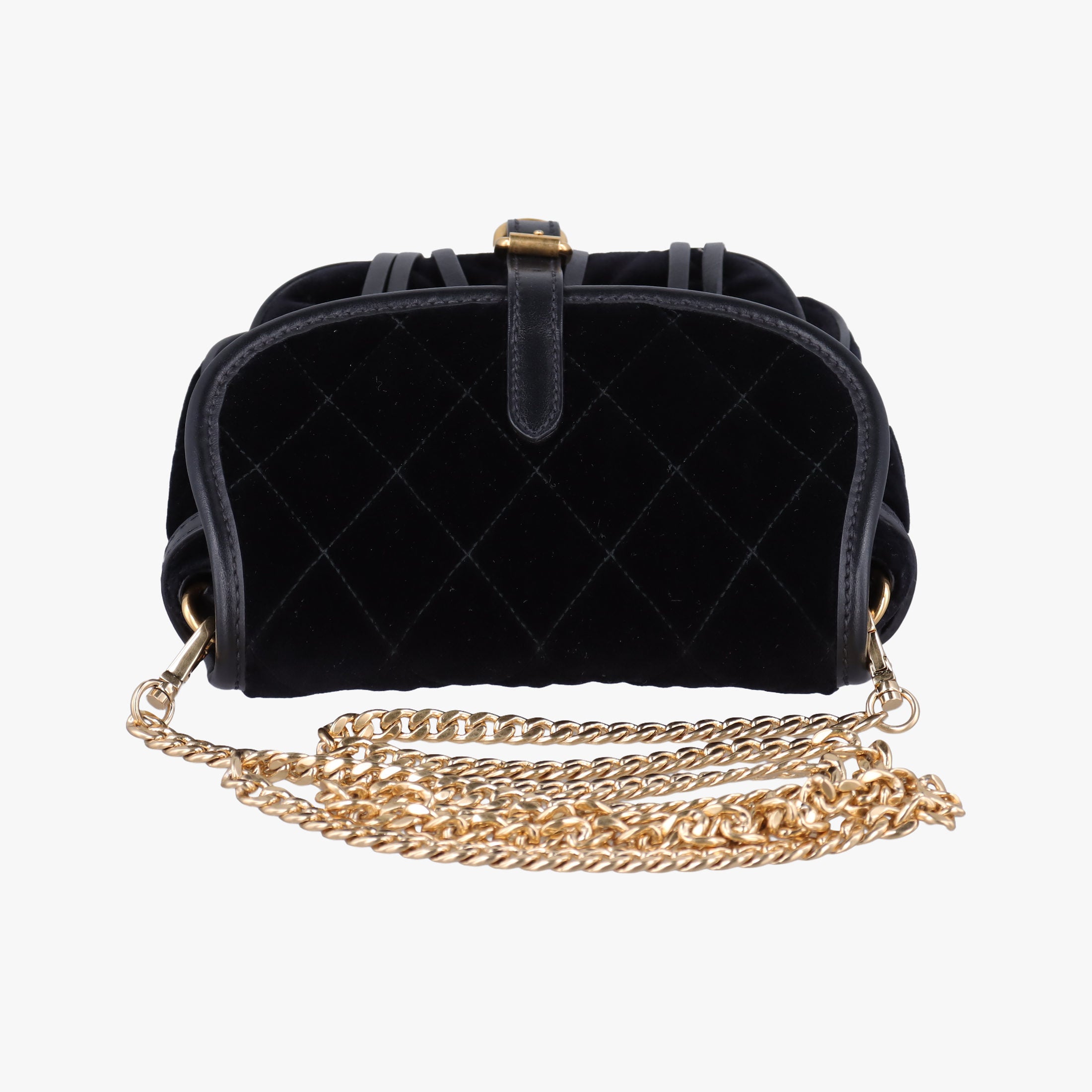 Secondhand Prada Fringe Charms Black Leather×velour IBL002 shoulderbag | stylenewstar