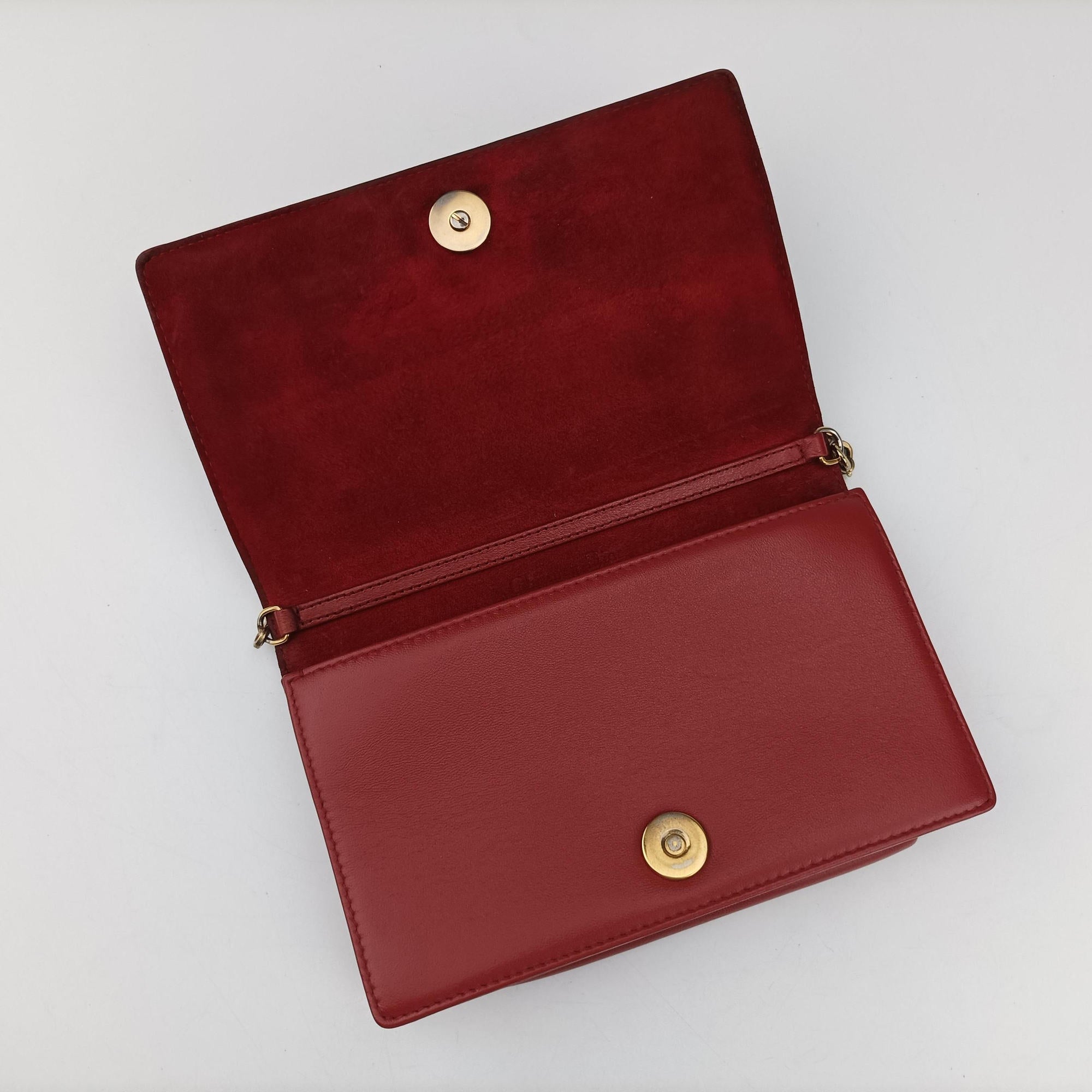 Pre-owned Christian Dior Diorama Red lambskin  shoulderbag | stylenewstar