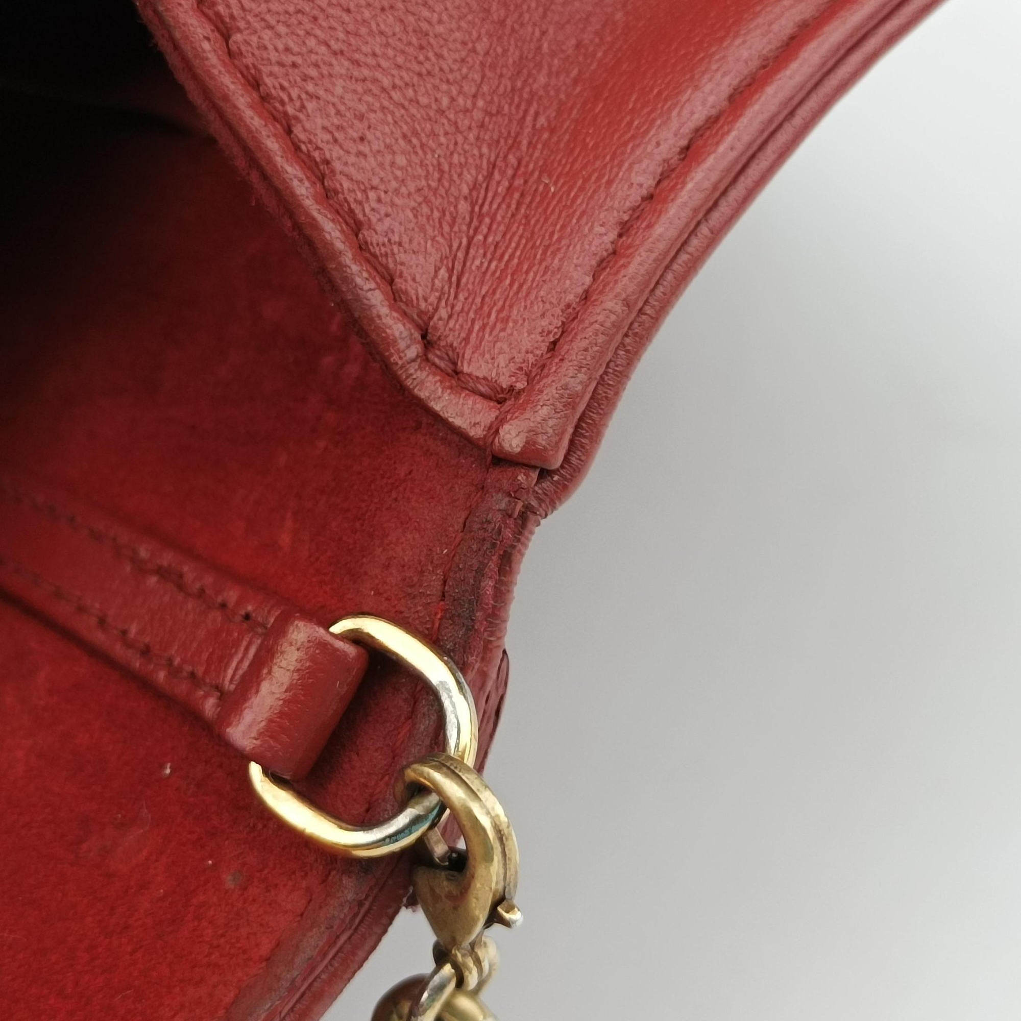 Pre-owned Christian Dior Diorama Red lambskin  shoulderbag | stylenewstar