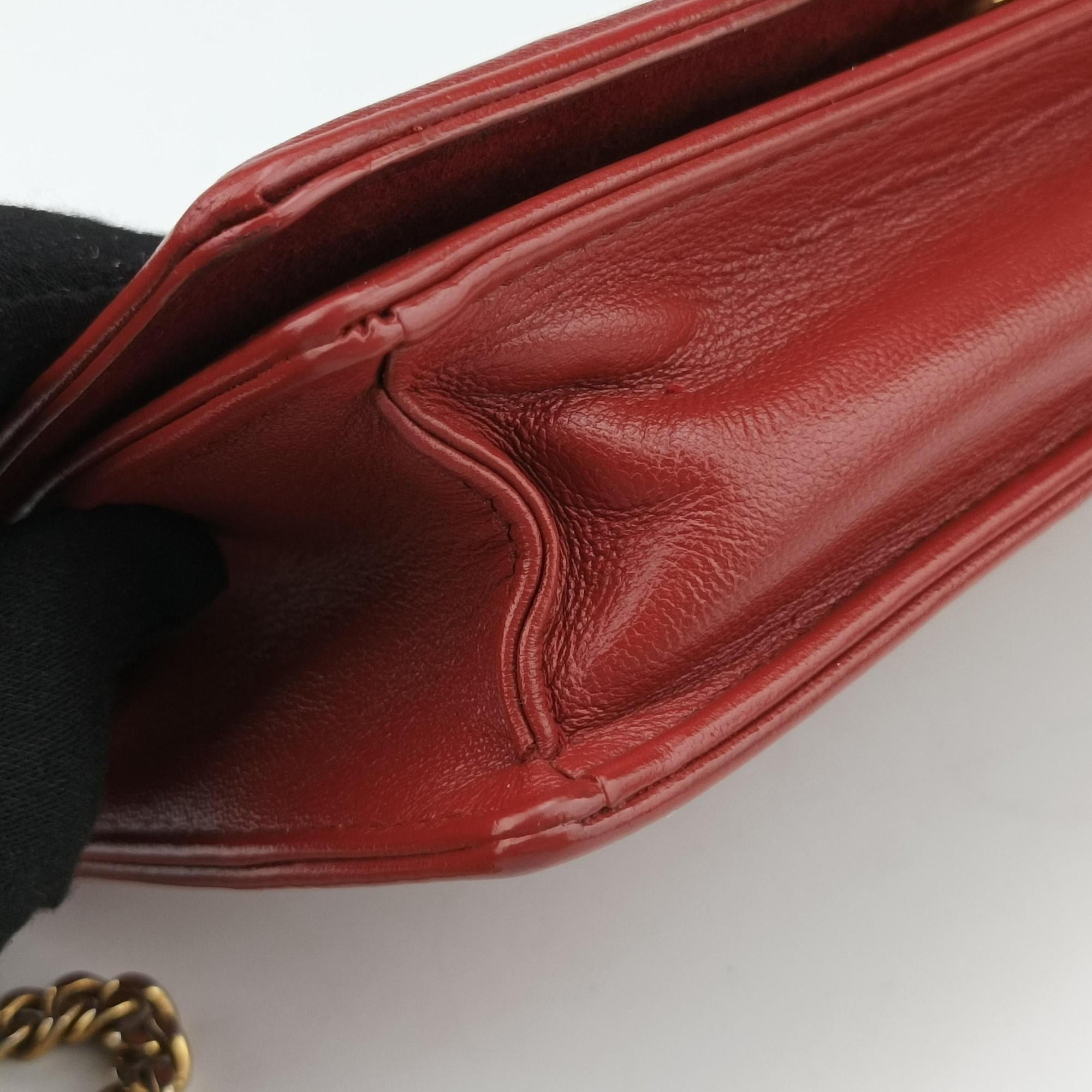 Pre-owned Christian Dior Diorama Red lambskin  shoulderbag | stylenewstar