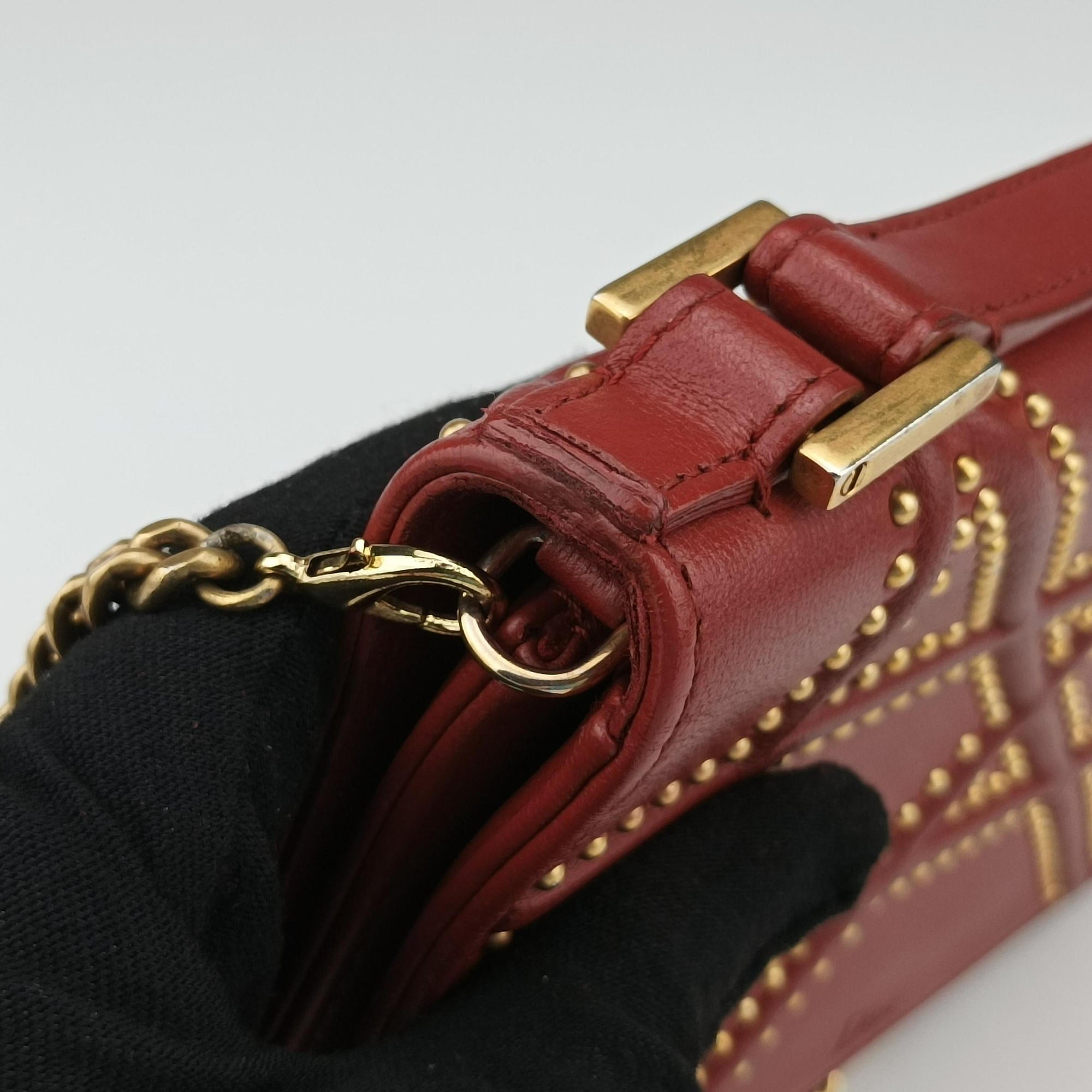Pre-owned Christian Dior Diorama Red lambskin  shoulderbag | stylenewstar