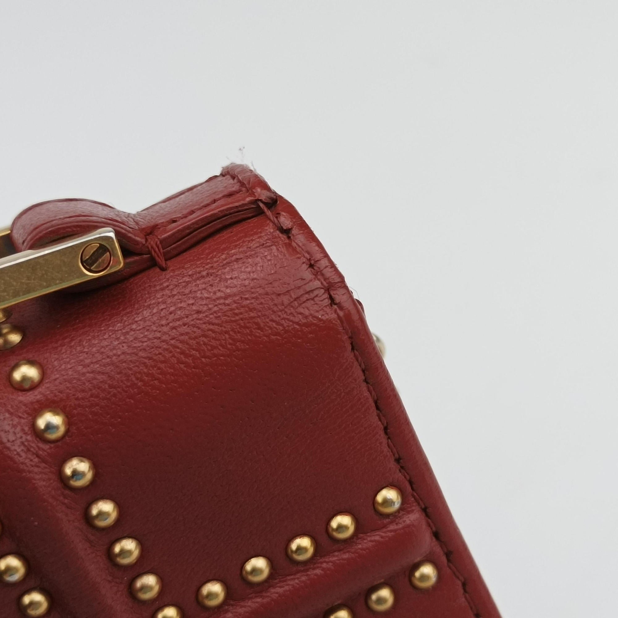 Pre-owned Christian Dior Diorama Red lambskin  shoulderbag | stylenewstar