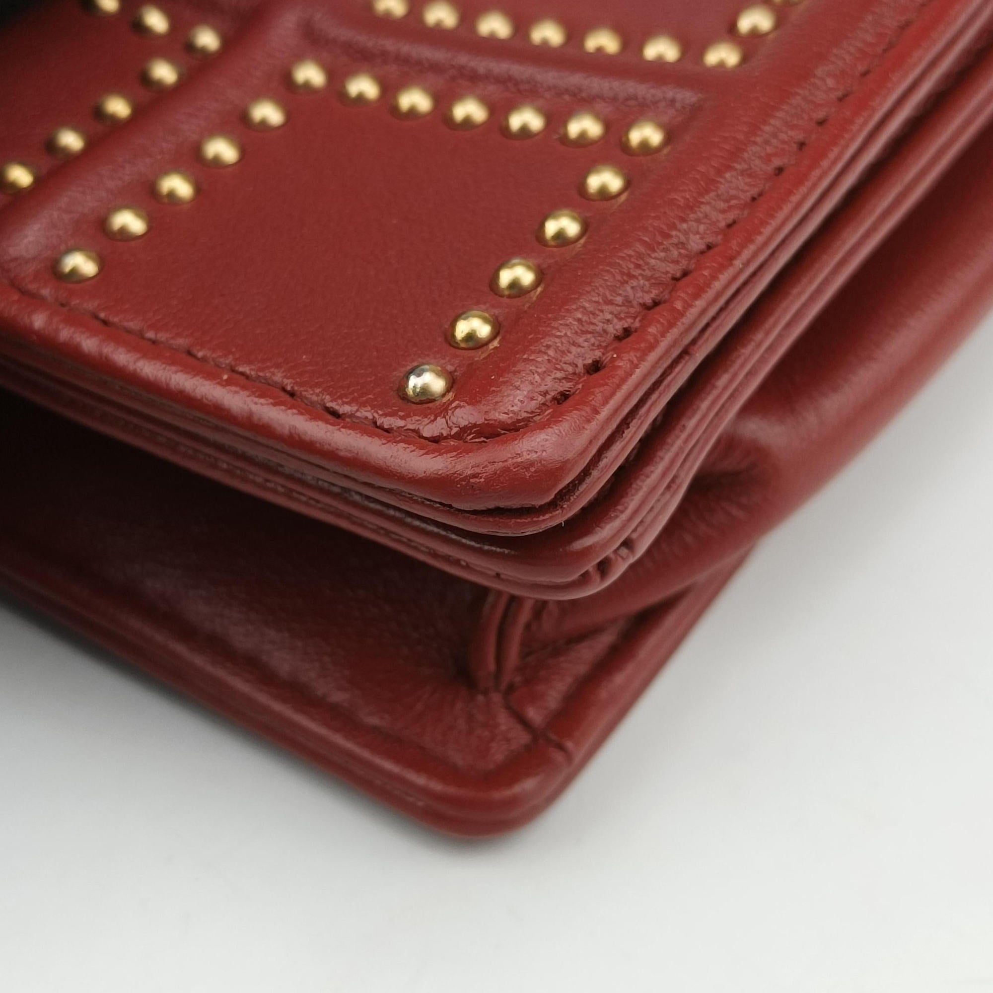 Pre-owned Christian Dior Diorama Red lambskin  shoulderbag | stylenewstar