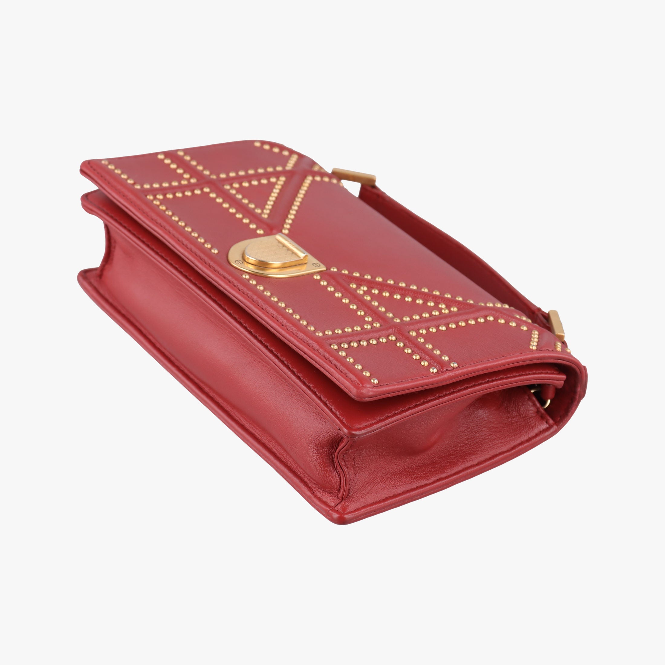 Pre-owned Christian Dior Diorama Red lambskin  shoulderbag | stylenewstar