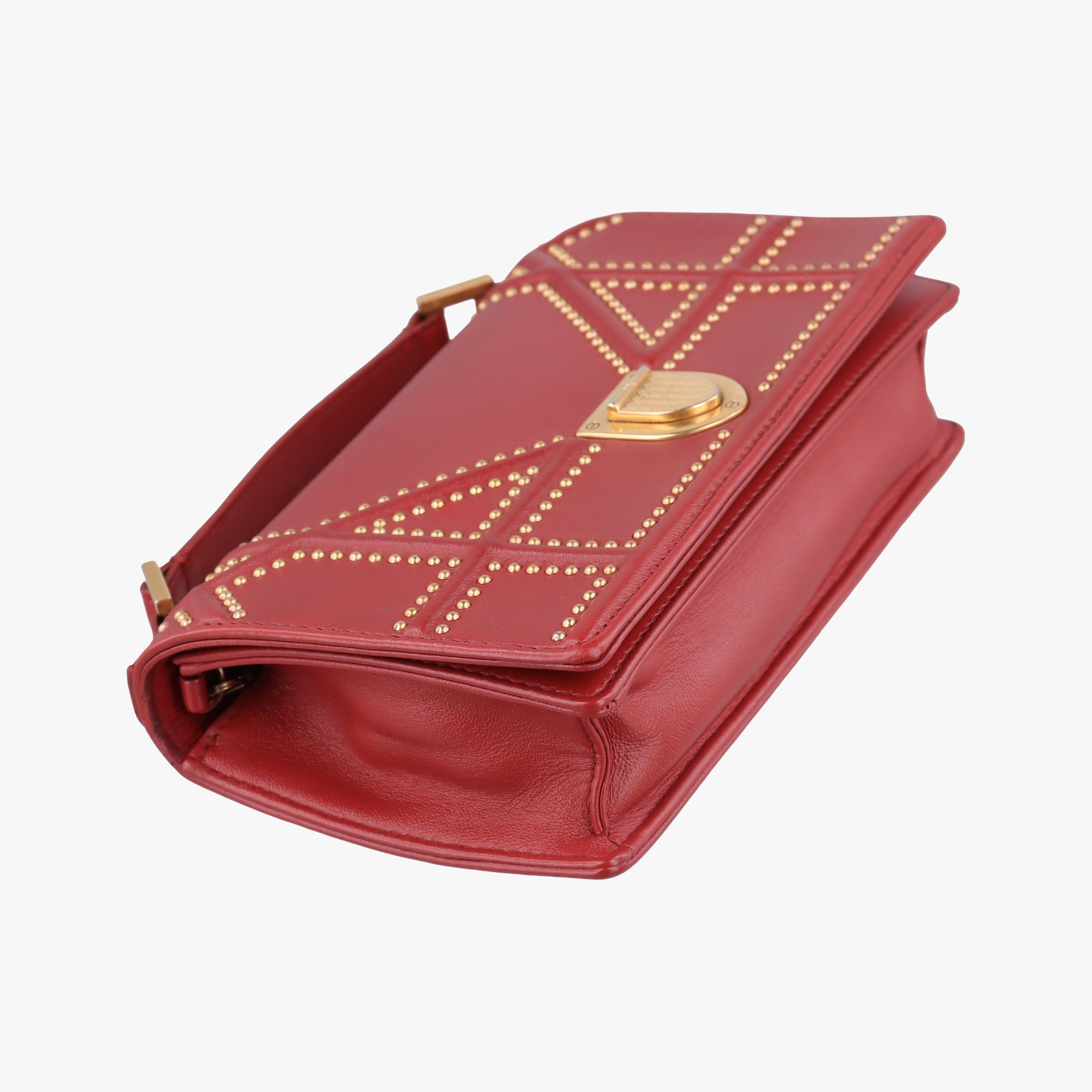 Pre-owned Christian Dior Diorama Red lambskin  shoulderbag | stylenewstar