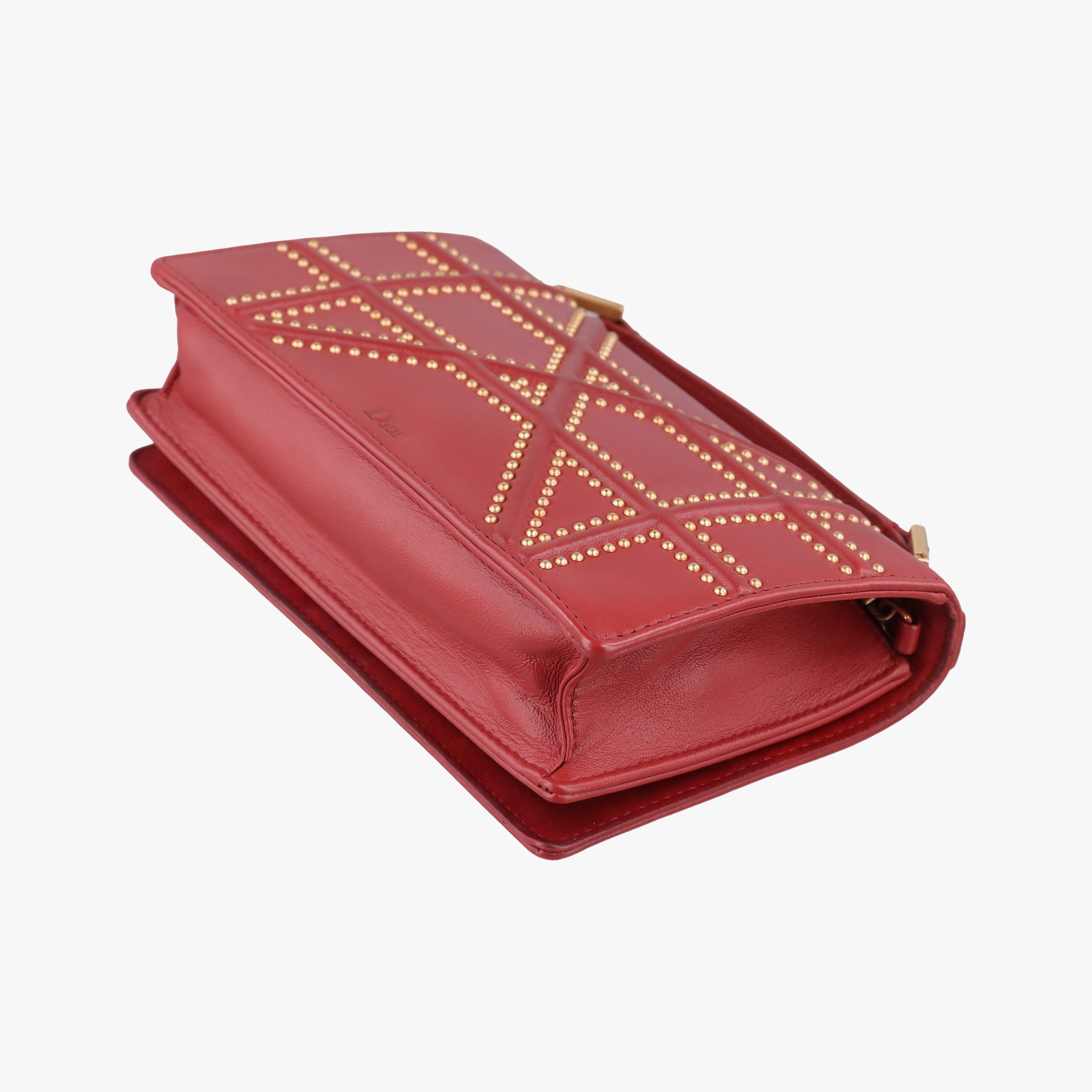 Pre-owned Christian Dior Diorama Red lambskin  shoulderbag | stylenewstar
