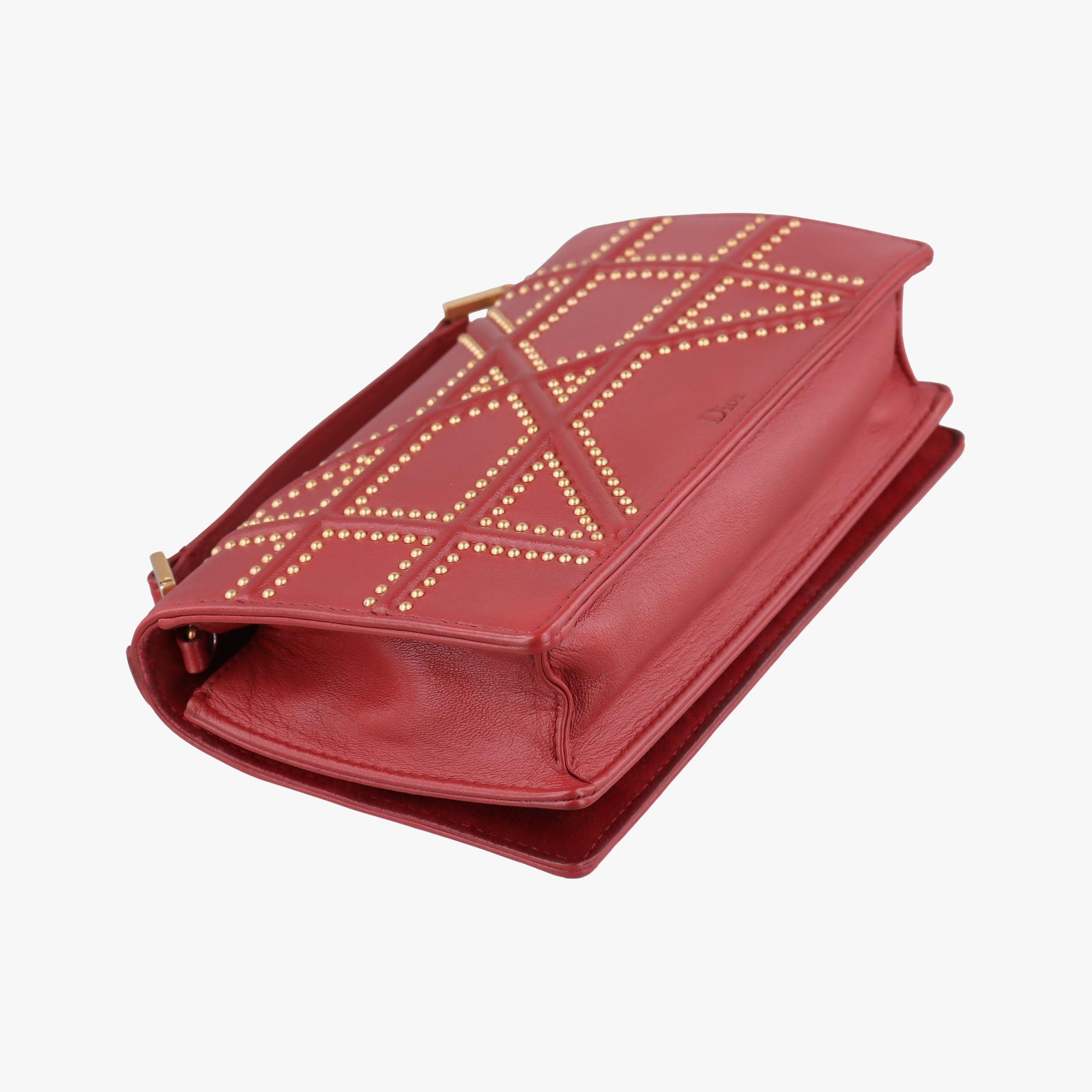 Pre-owned Christian Dior Diorama Red lambskin  shoulderbag | stylenewstar