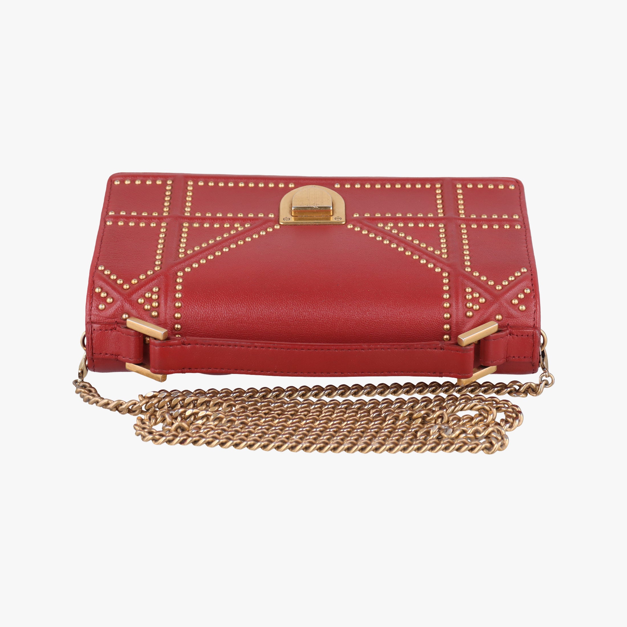 Pre-owned Christian Dior Diorama Red lambskin  shoulderbag | stylenewstar